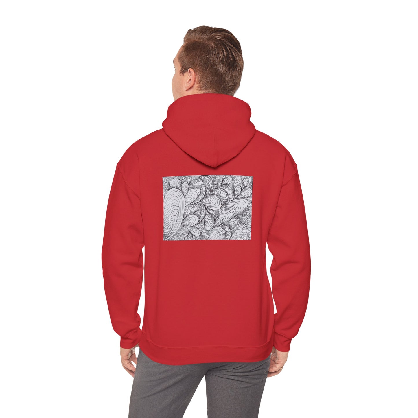 Unisex Heavy Blend™ Original Rough Artwork Midsize Print Hooded Sweatshirt