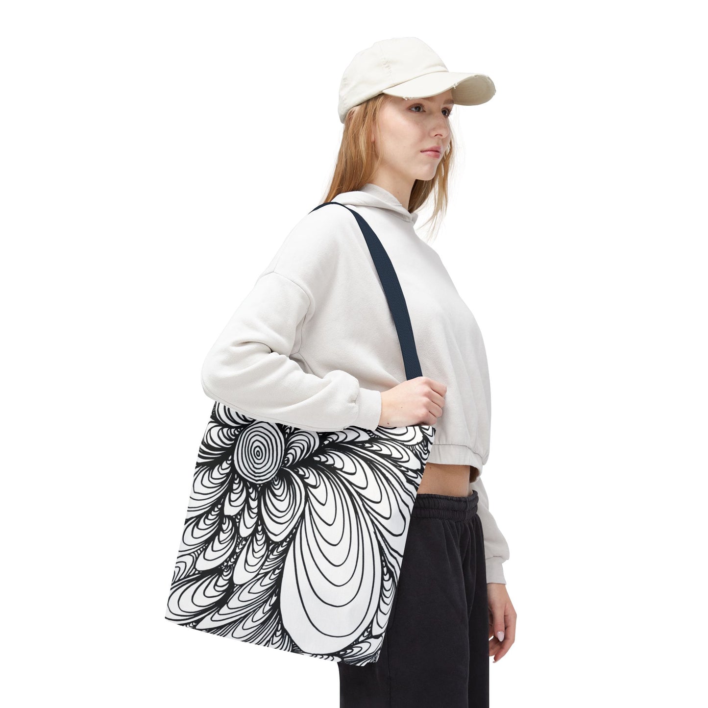 Unisex Original Doodle Art All Over Print Tote Bag - Apricots Noir