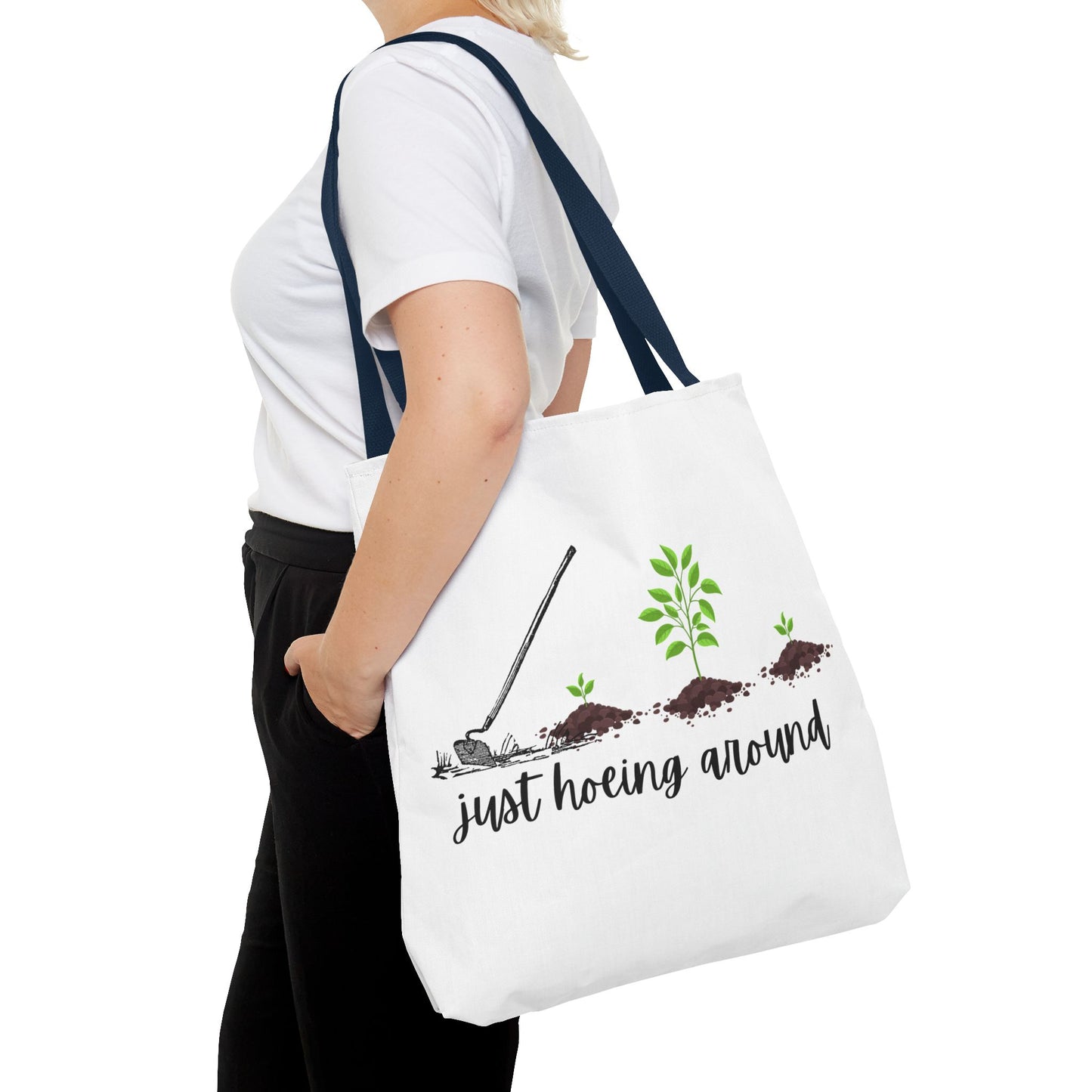 Unisex Just Hoeing Around Gardening Themed All Over Print Tote Bag