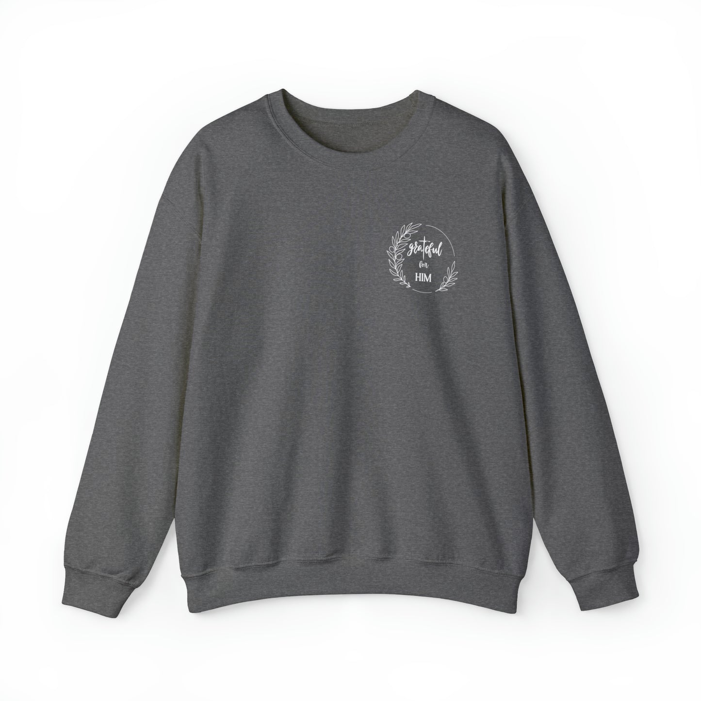 Unisex GraTeful for HIM Sweatshirt with Breast Pocket and Back Design