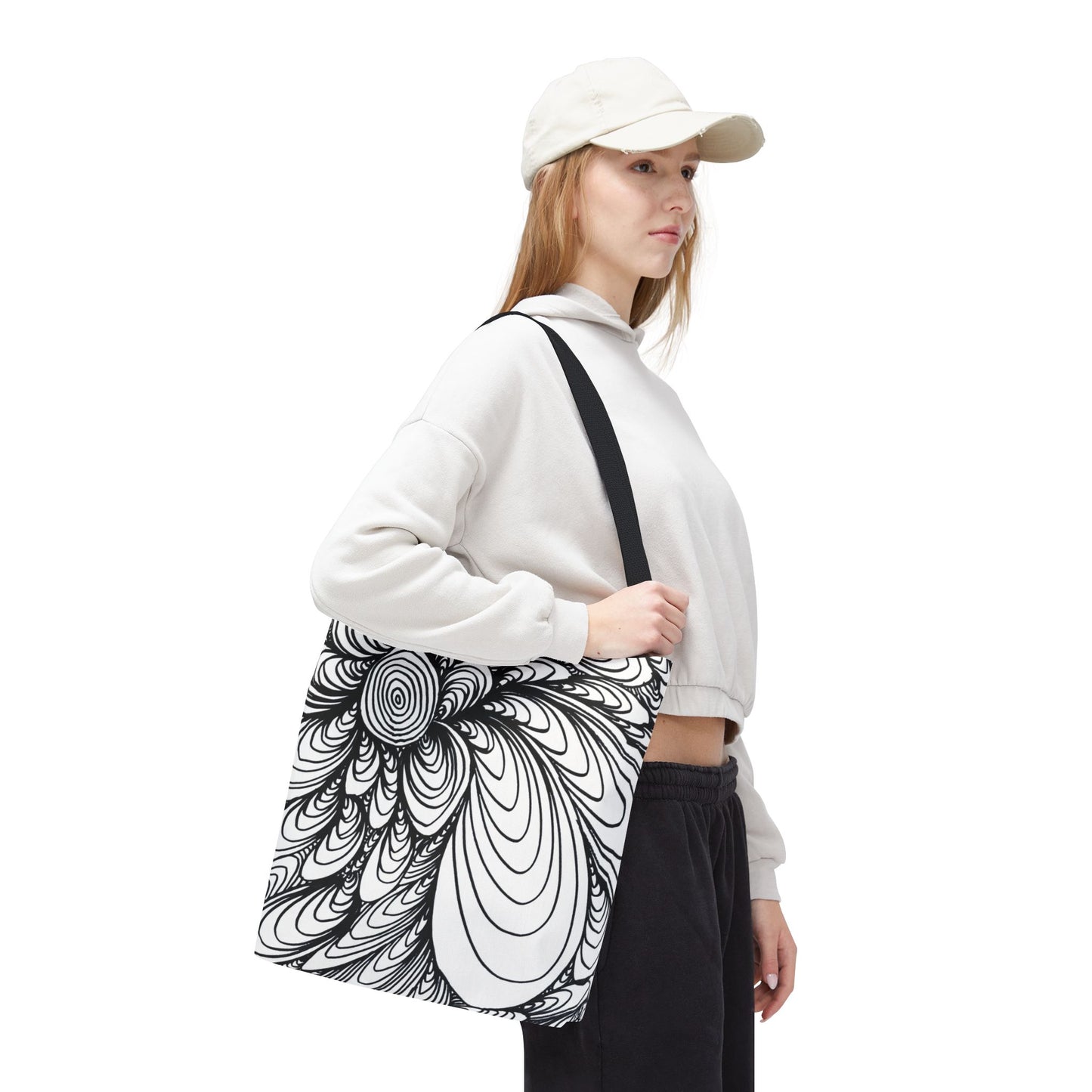 Unisex Original Doodle Art All Over Print Tote Bag - Apricots Noir