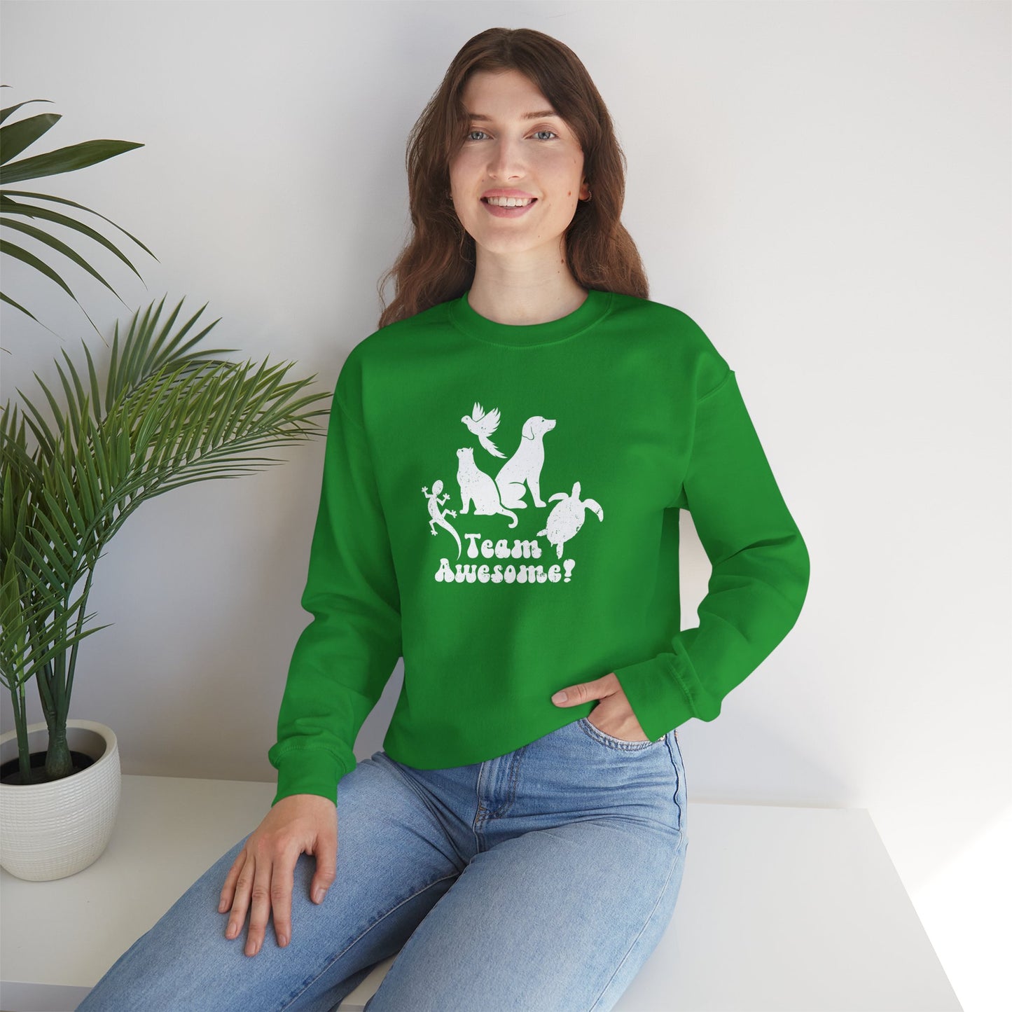 Unisex Animal Lover Lizard Cat Bird Dog Turtle Team Awesome Sweatshirt