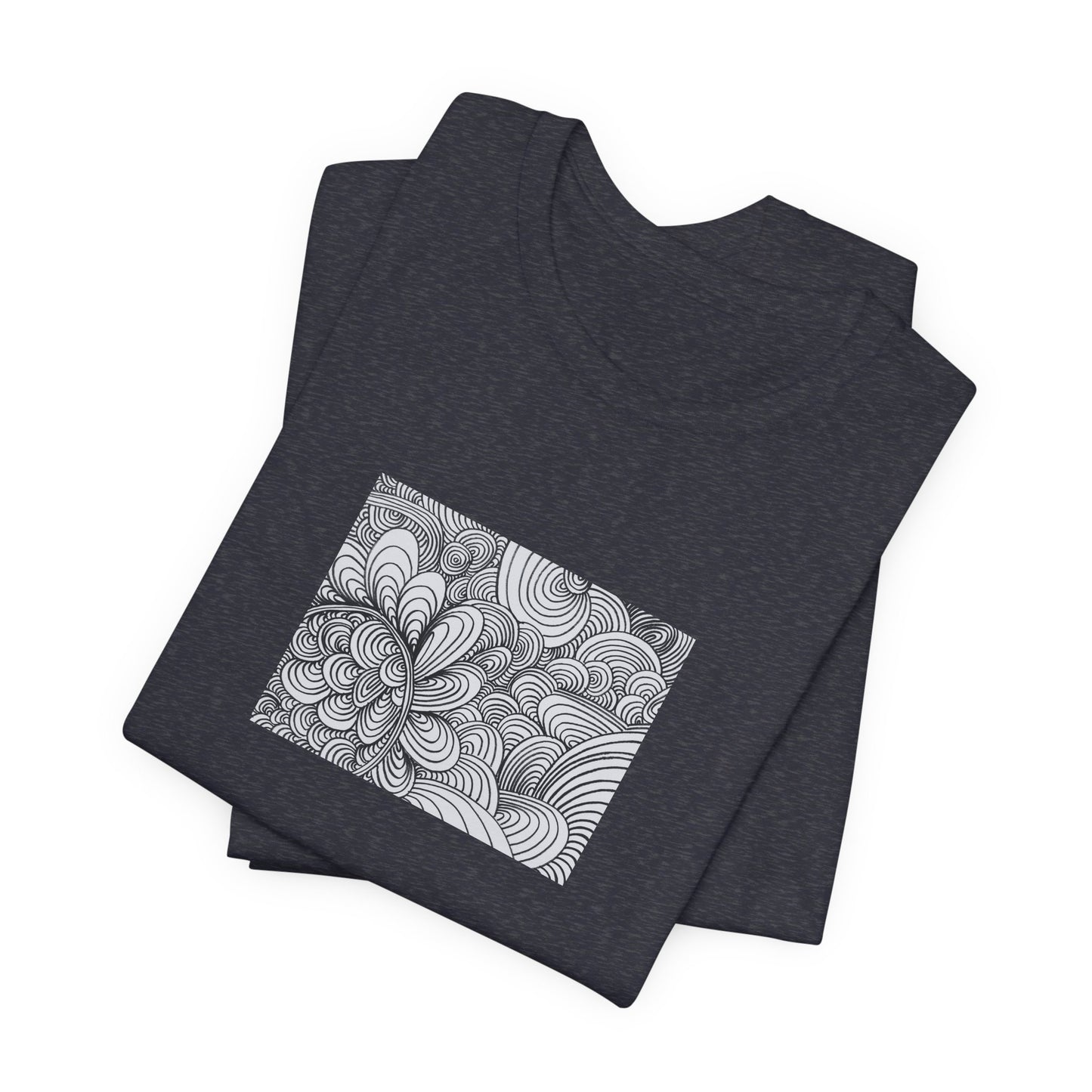 Unisex Original Healing Mesmerizing Line Art T-Shirt - Apricots Noir
