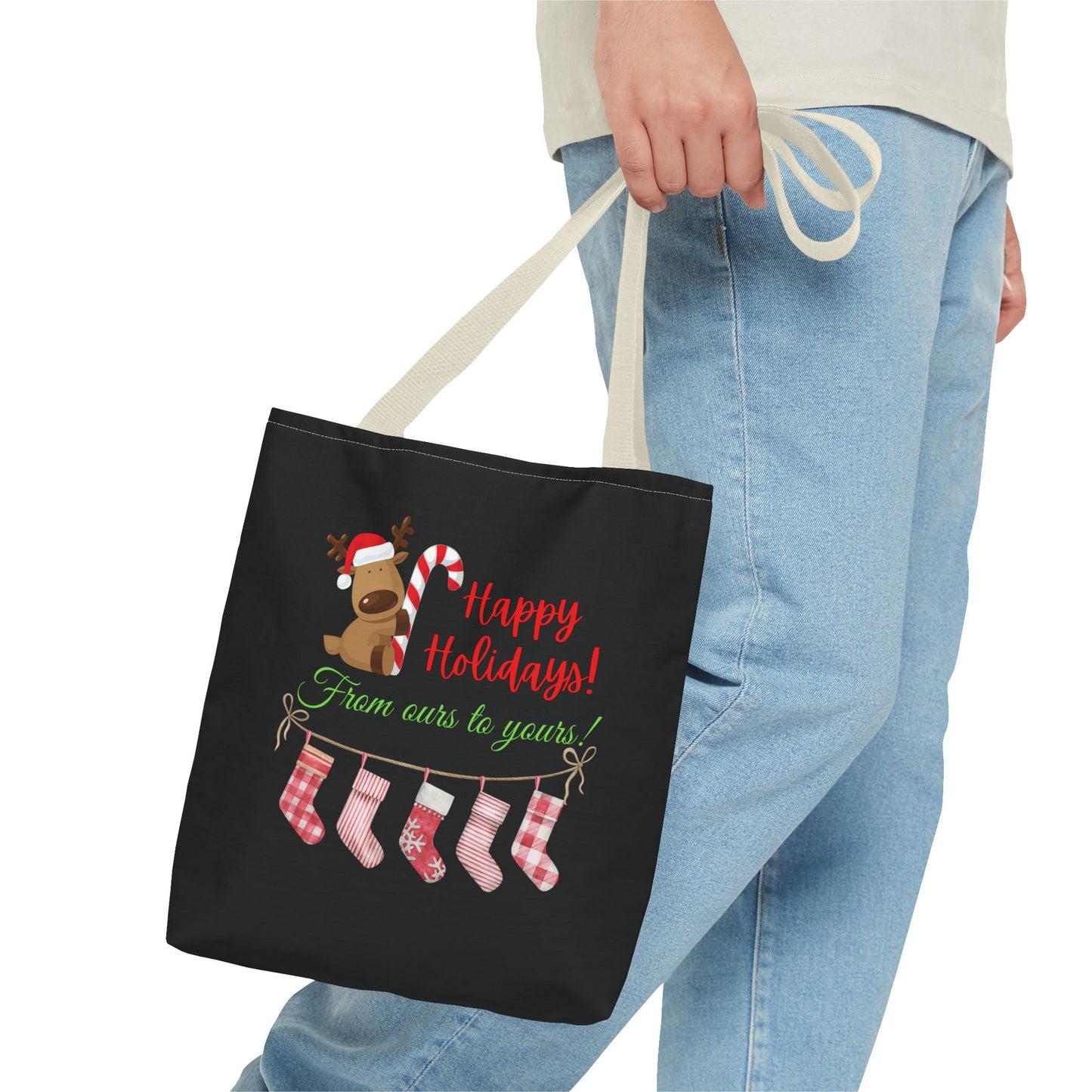 Unisex Happy Holidays From Ours To Yours Christmas Stockings and Dog Tote Bag