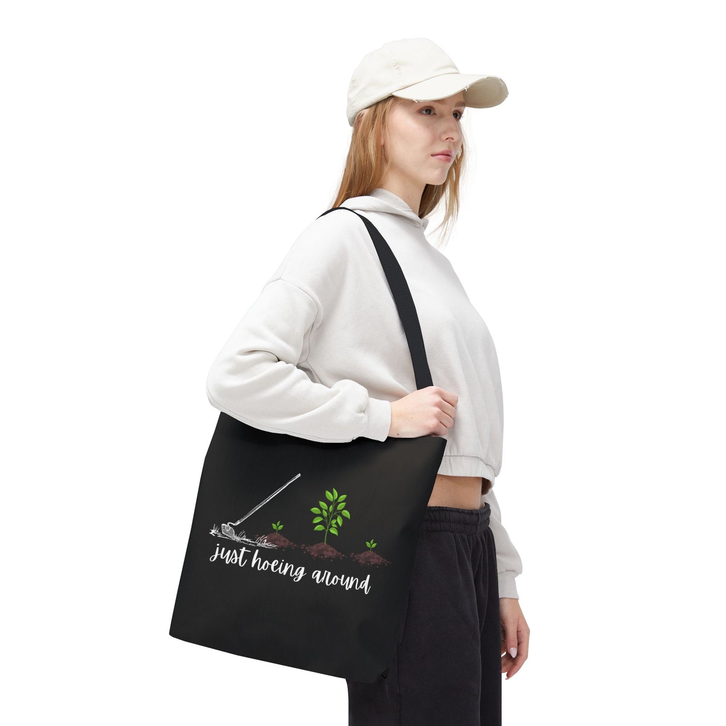 Unisex Just Hoeing Around Gardening Themed All Over Print Tote Bag