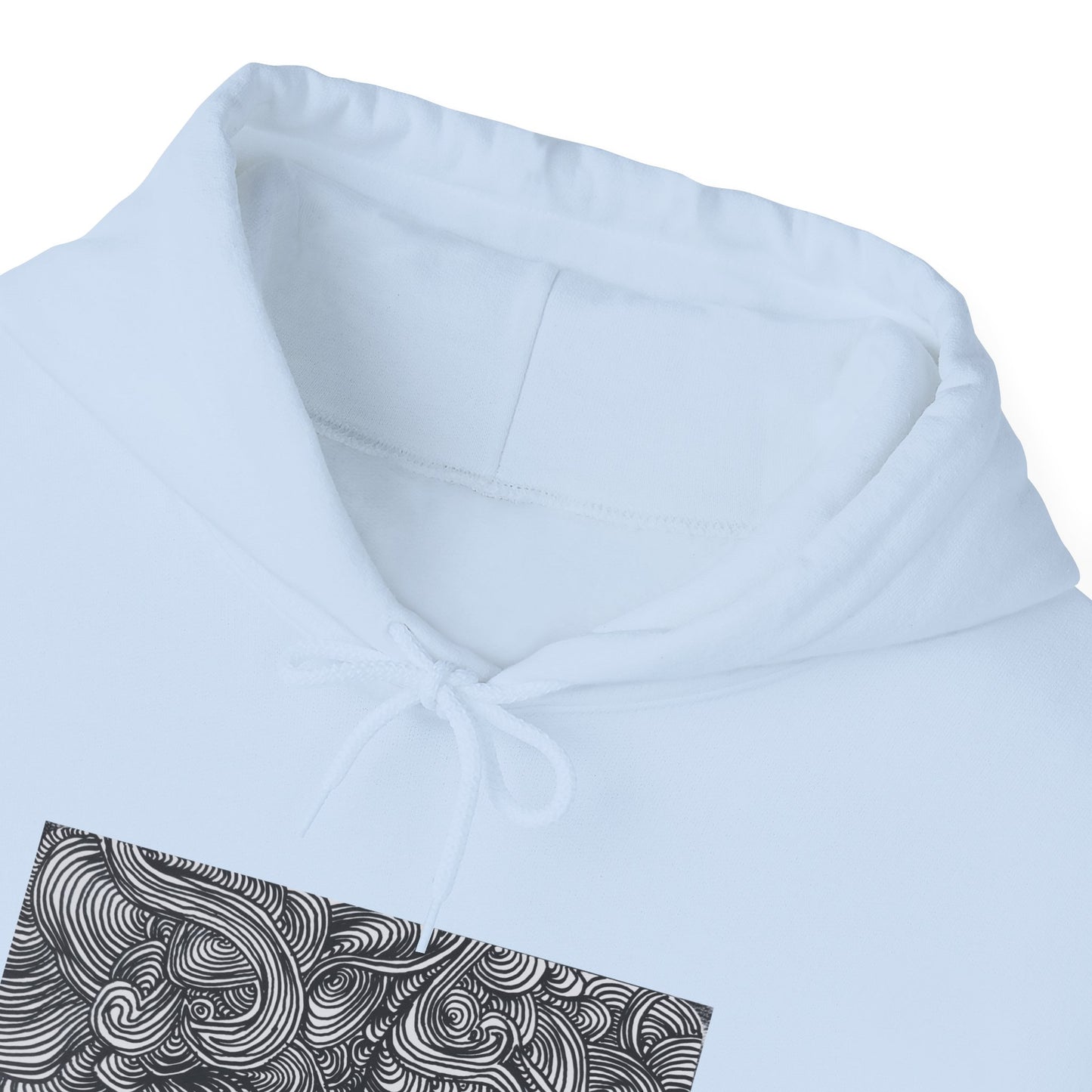 Unisex Heavy Blend™ Original Minimalist Line Art Midsize Print Hooded Sweatshirt - Liquid