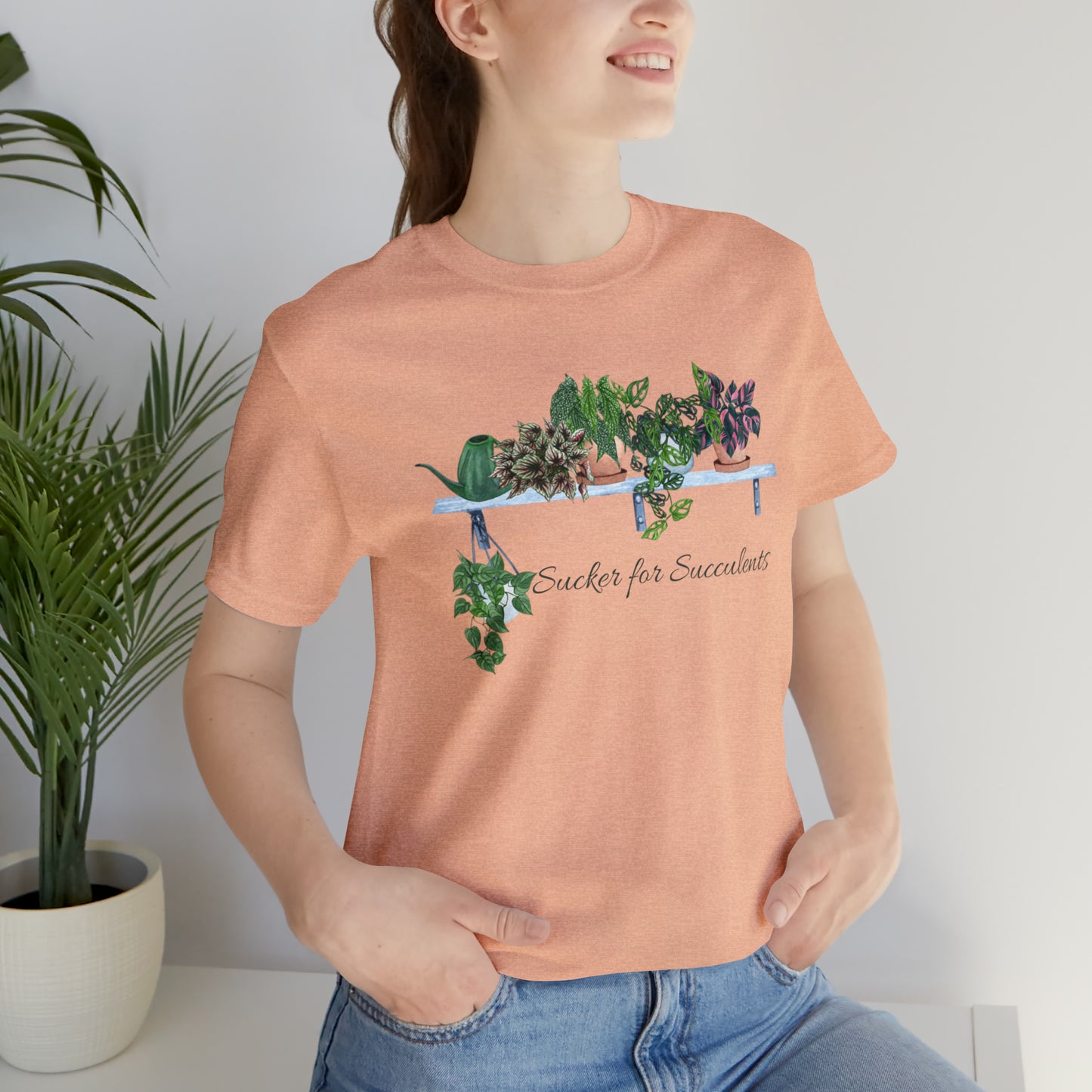 Unisex Gardening Themed T-Shirt Sucker for Succulents