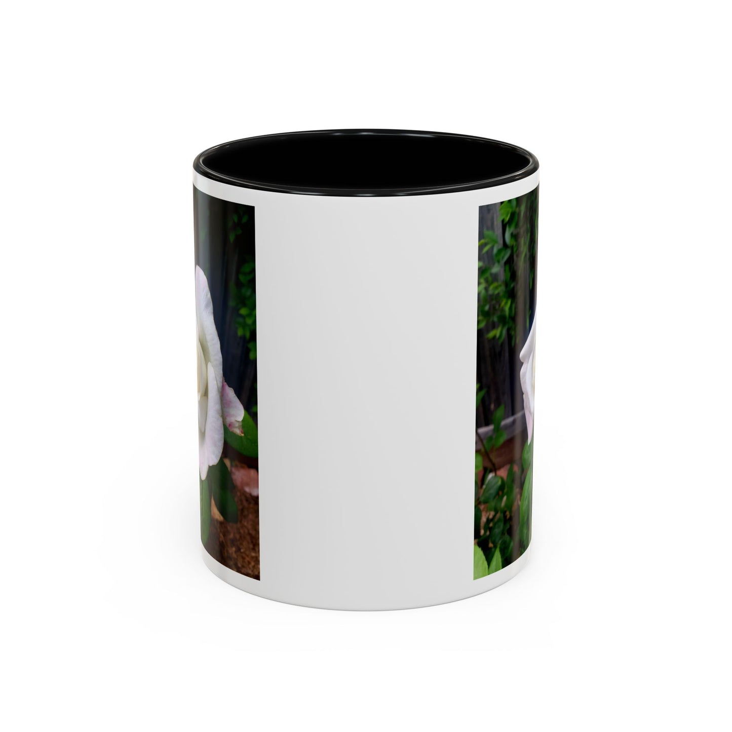 11oz. Garden Themed White Sugar Moon Hybrid Tea Roses Coffee Mug