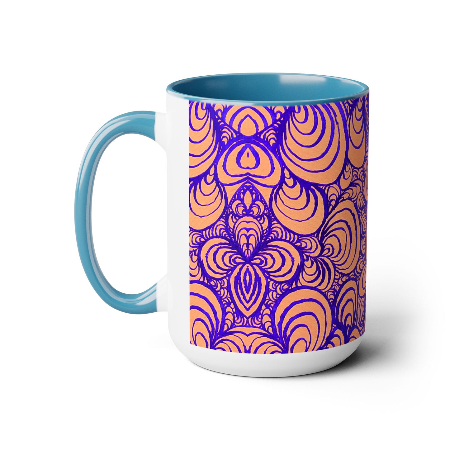 15oz Original Line Art Coffee Mug - Puzzle Panels 1 Color Pop Run