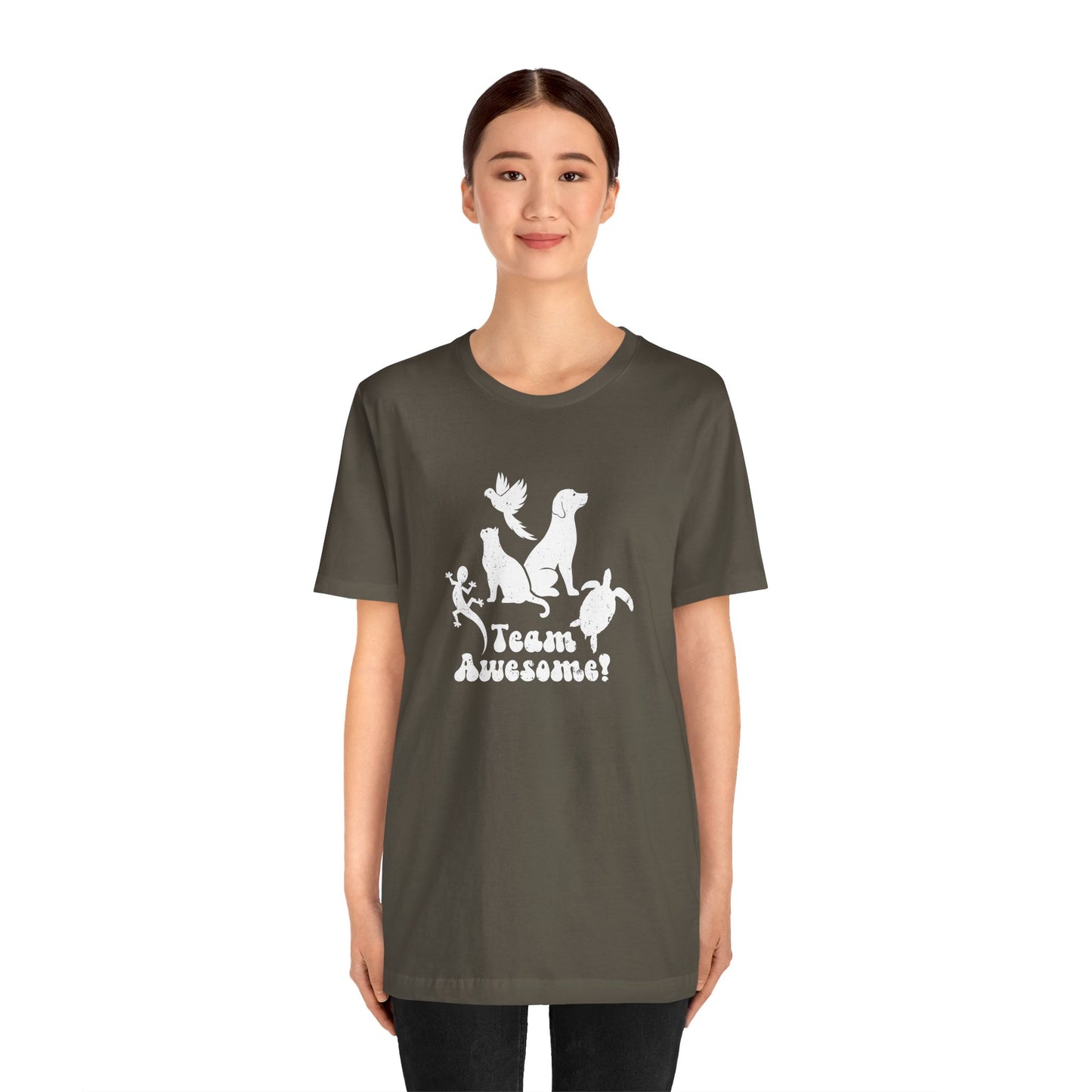 Unisex Animal Lover Lizard Cat Bird Dog Turtle Team Awesome T-Shirt