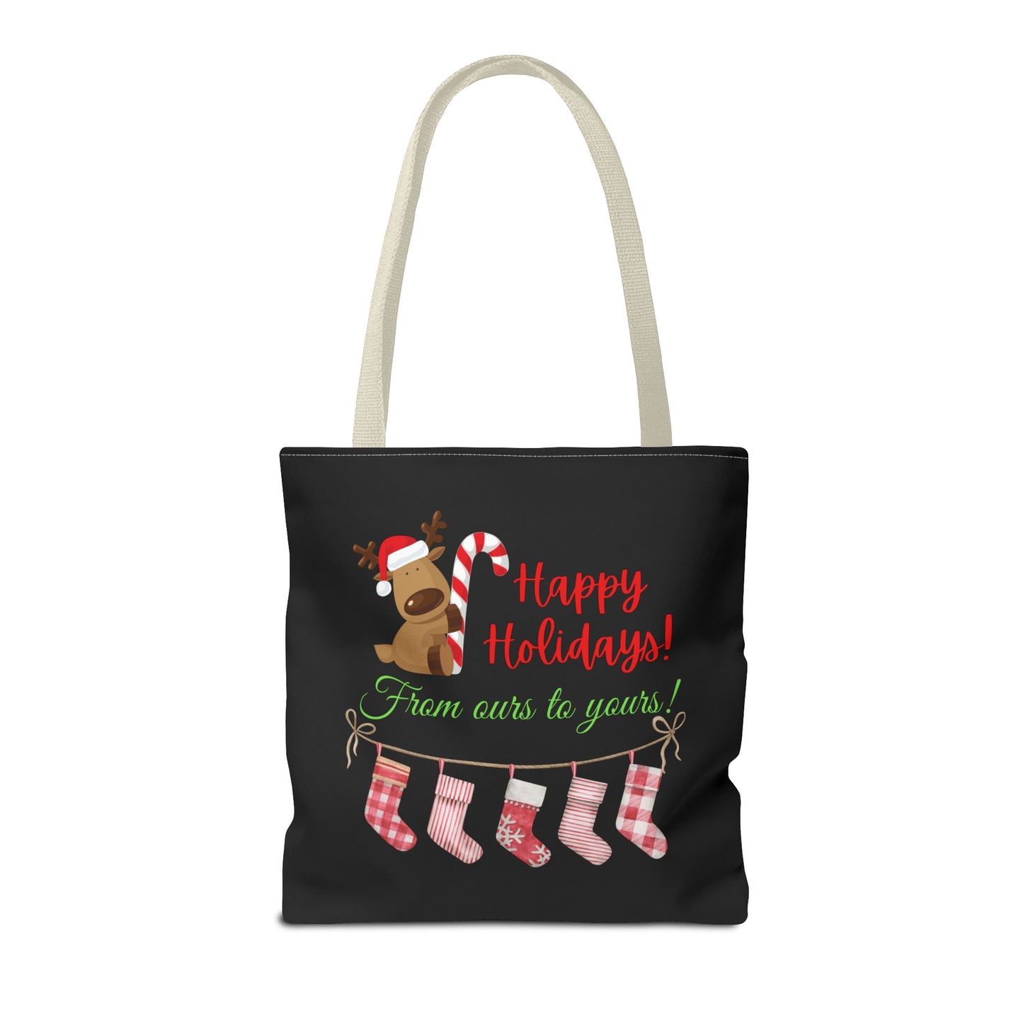 Unisex Happy Holidays From Ours To Yours Christmas Stockings and Dog Tote Bag