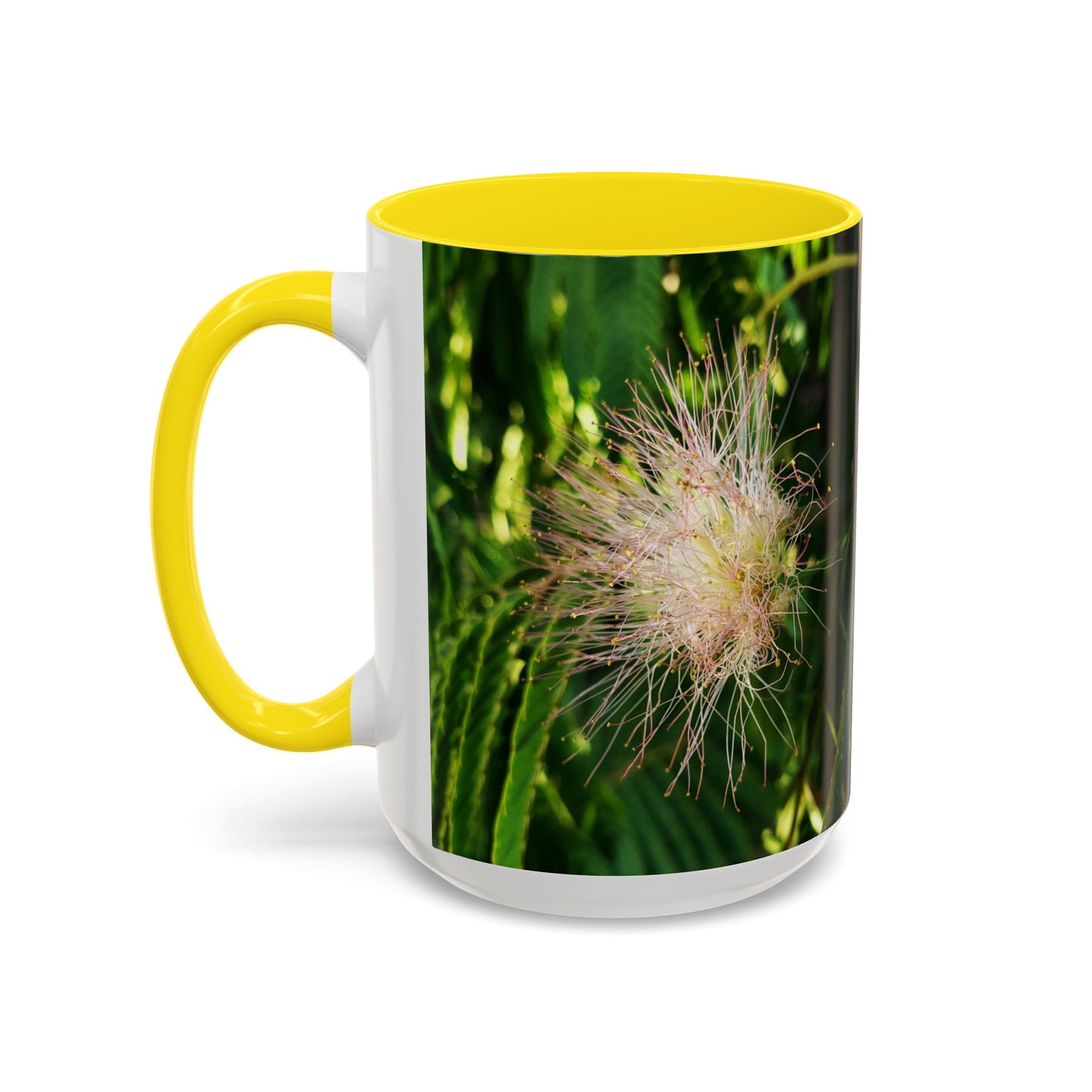 11oz /15oz Garden Themed Silk Blossom Plant Foliage Two Tone Coffee Mug