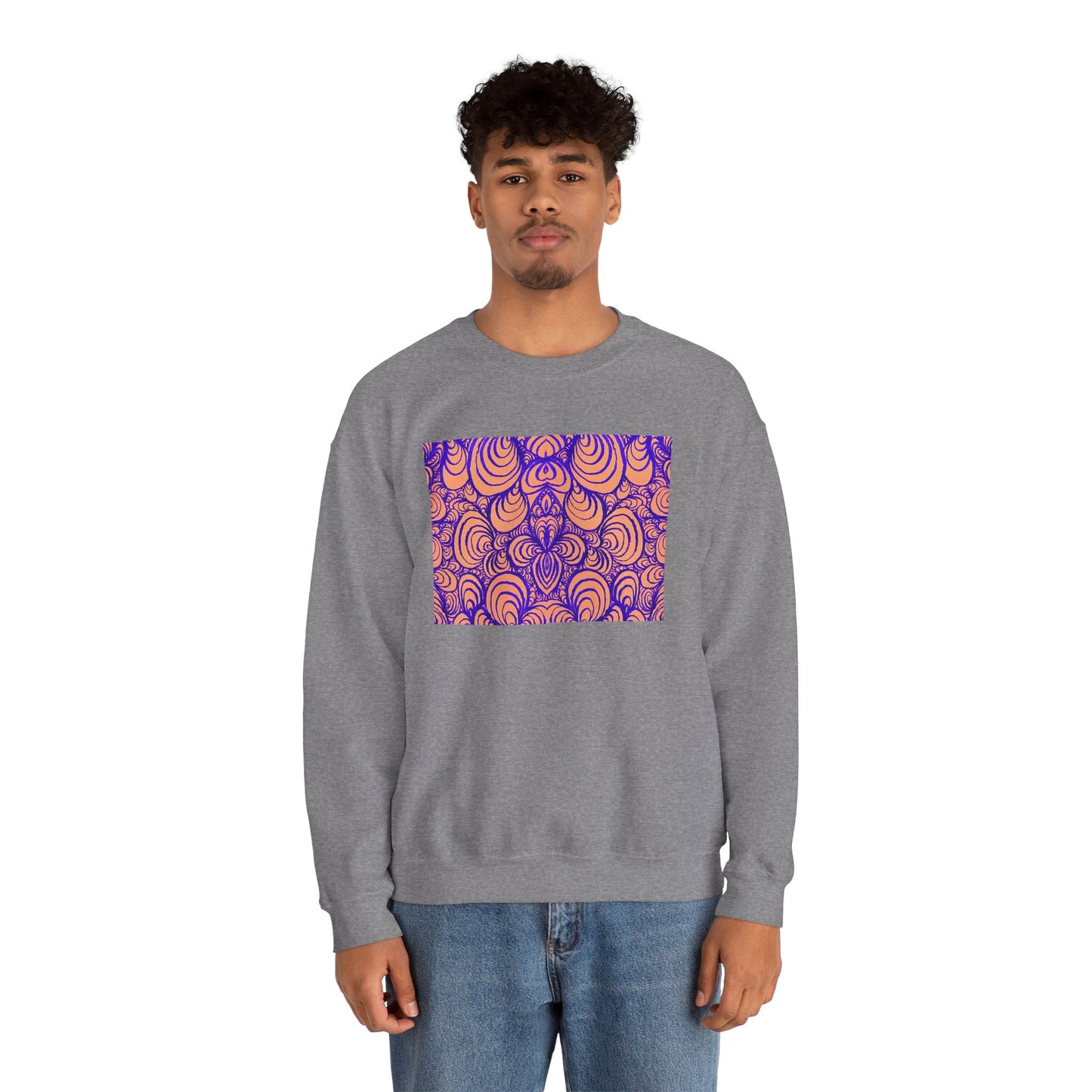 Unisex Original Line Art Sweatshirt - Puzzle Panels 1 Color Pop Run