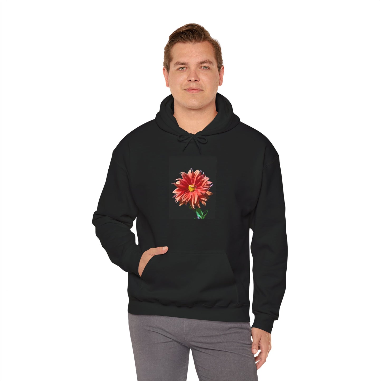 Unisex Heavy Blend™  Dahlia Flower Hooded Sweatshirt