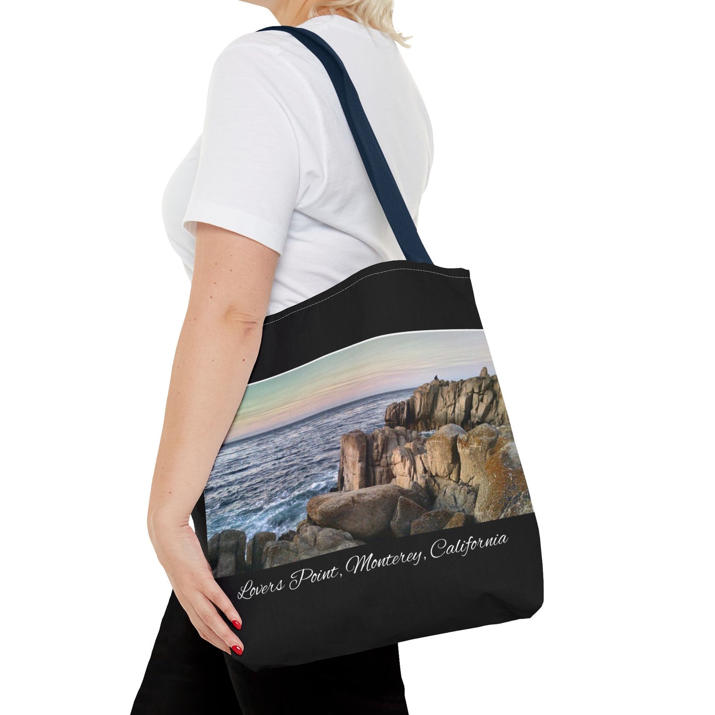 Unisex Travel Tote Bag Monterey California Scenic View Lovers Point Bay Area Keepsake Tote Bag Ocean View Nature Inspired Travel Gift Idea