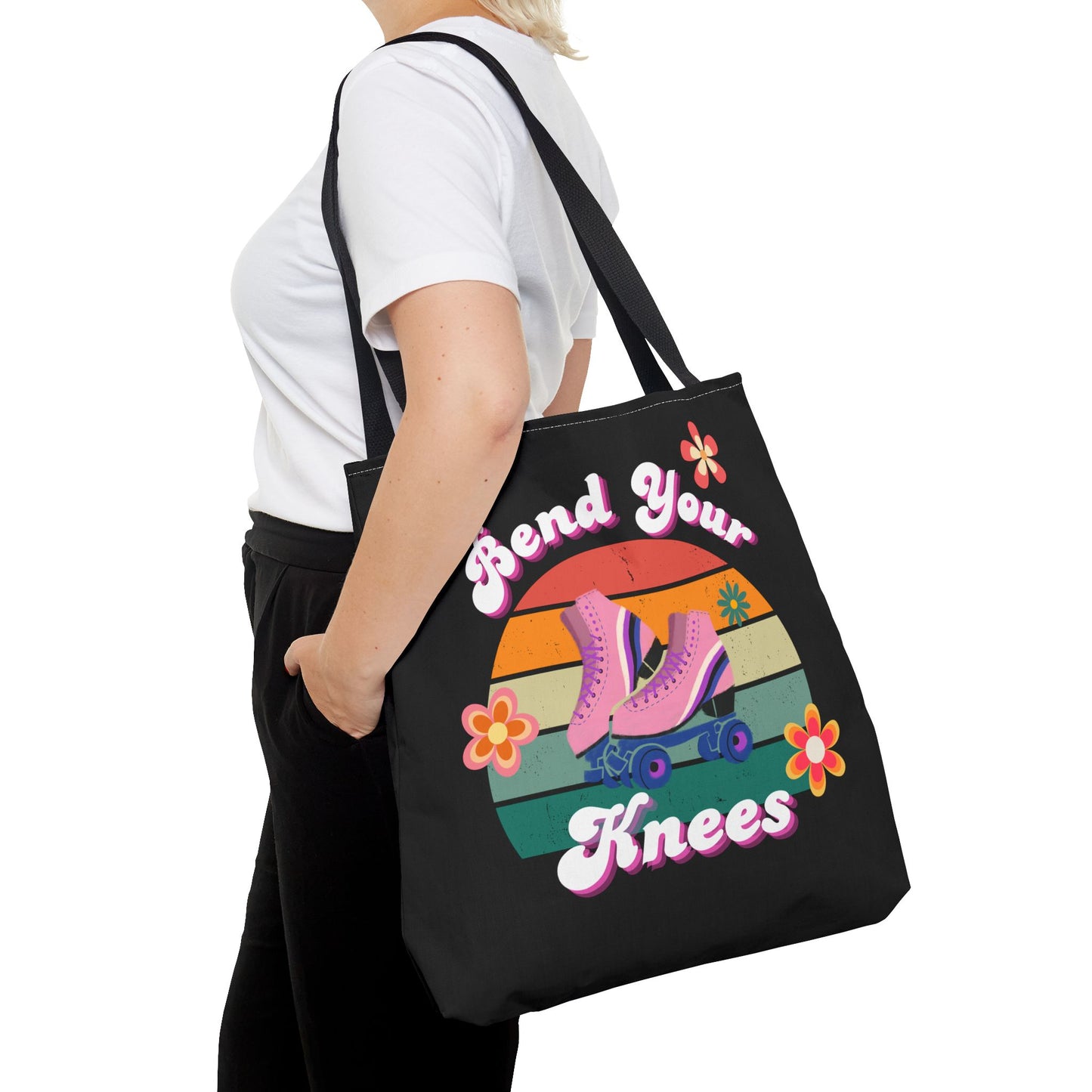 Unisex Retro Vibes Bend Your Knees Skate Day Tote Bag