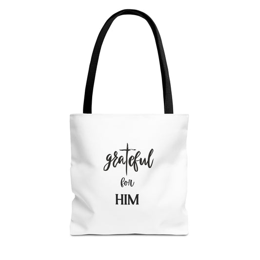 Unisex GraTeful For Him Faith Bible Study Reusable Lunch Bag Everyday Carry Tote Bag