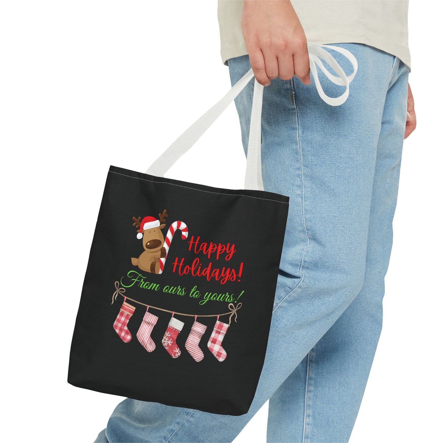 Unisex Happy Holidays From Ours To Yours Christmas Stockings and Dog Tote Bag