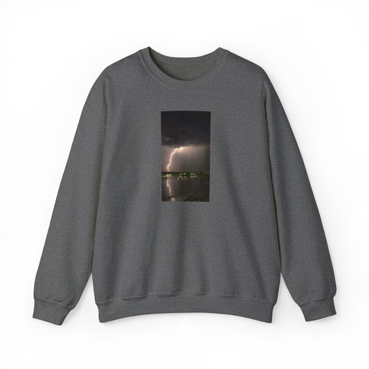 Unisex Lightning Bolt Sweatshirt Print, Caught Outside in The Rain