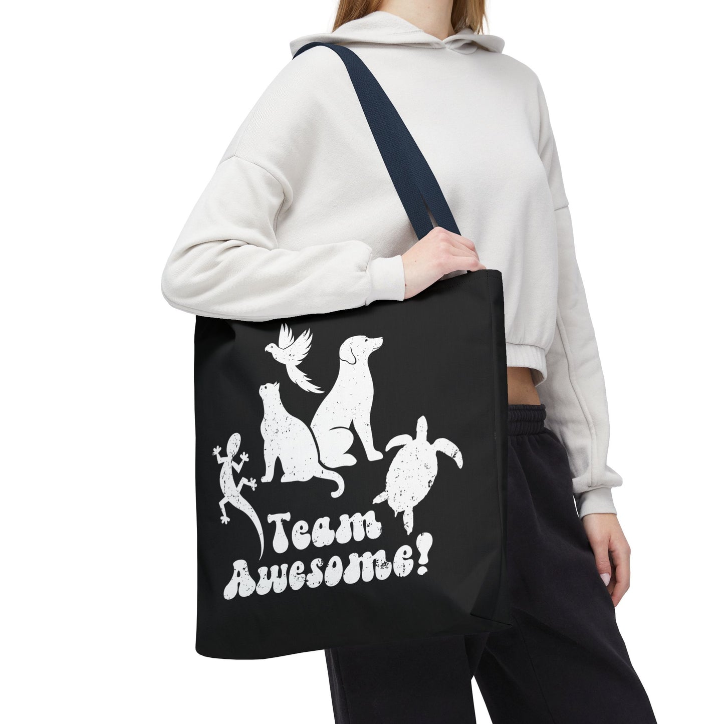Unisex Animal Lover Lizard Cat Bird Dog Turtle Team Awesome Tote Bag