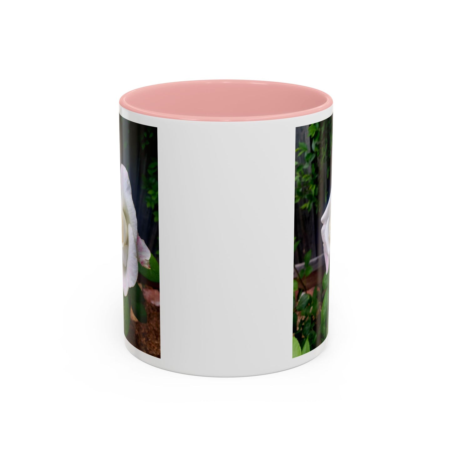 11oz. Garden Themed White Sugar Moon Hybrid Tea Roses Coffee Mug