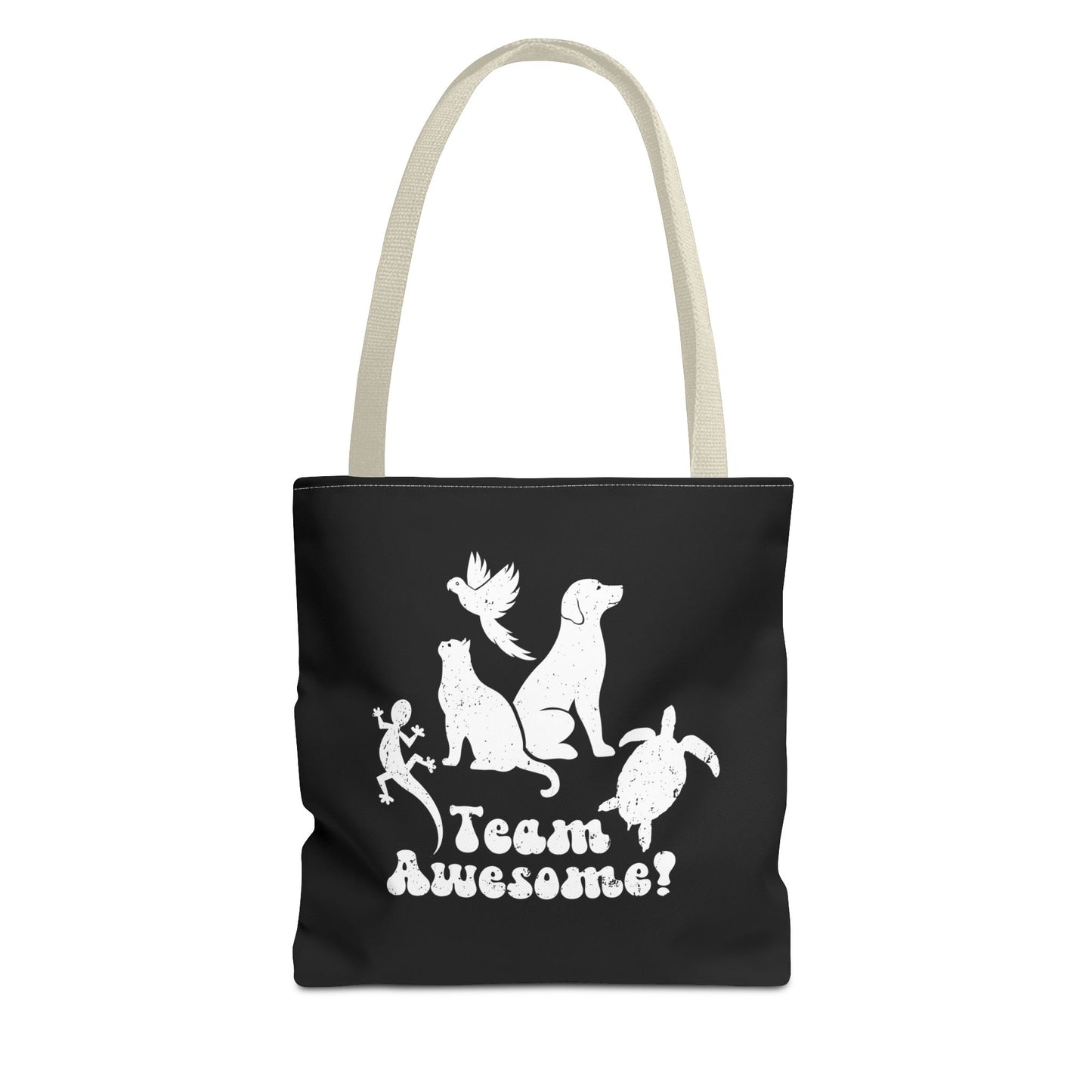 Unisex Animal Lover Lizard Cat Bird Dog Turtle Team Awesome Tote Bag