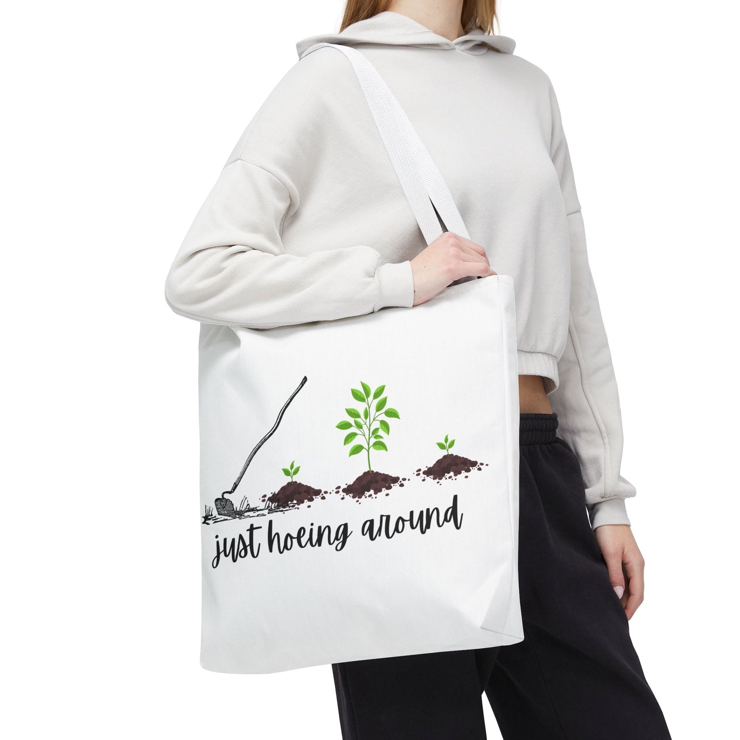 Unisex Just Hoeing Around Gardening Themed All Over Print Tote Bag