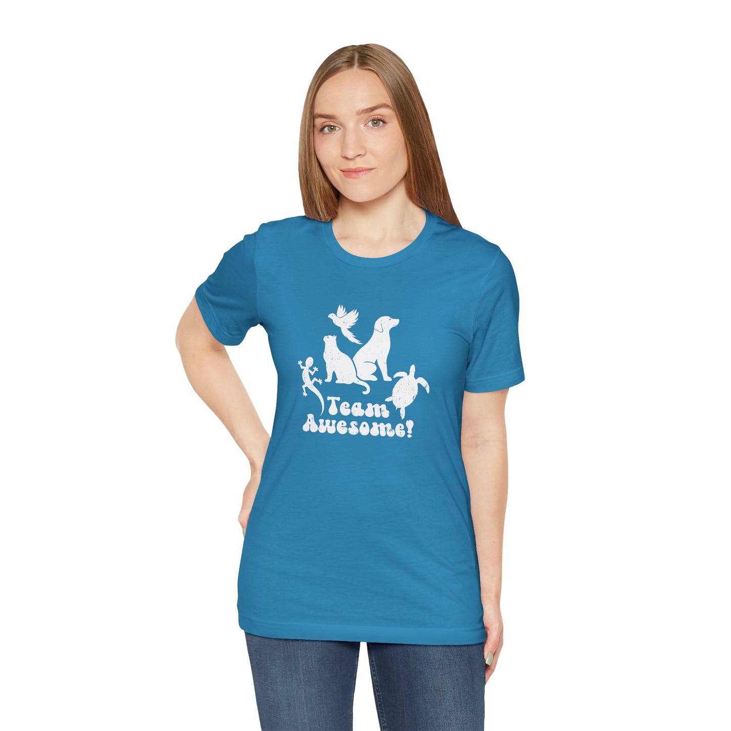 Unisex Animal Lover Lizard Cat Bird Dog Turtle Team Awesome T-Shirt
