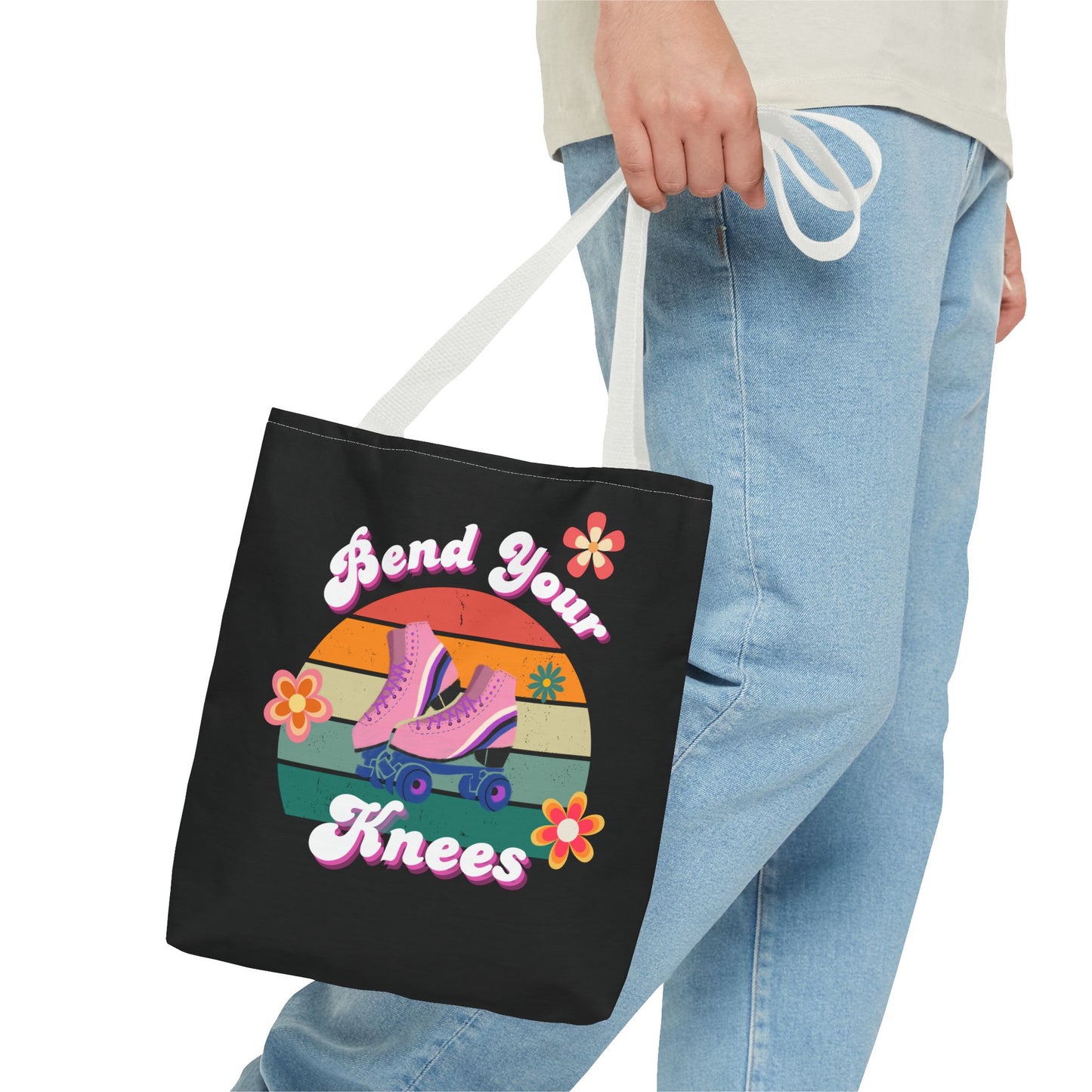 Unisex Retro Vibes Bend Your Knees Skate Day Tote Bag