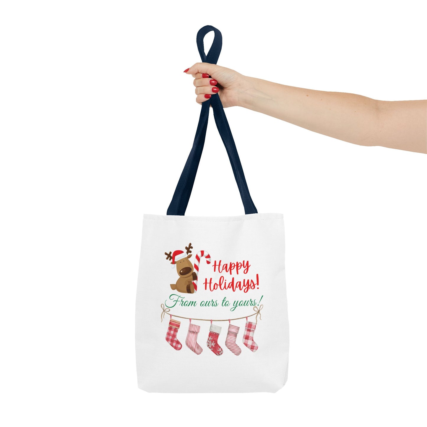 Unisex Happy Holidays From Ours To Yours Christmas Stockings and Dog Tote Bag