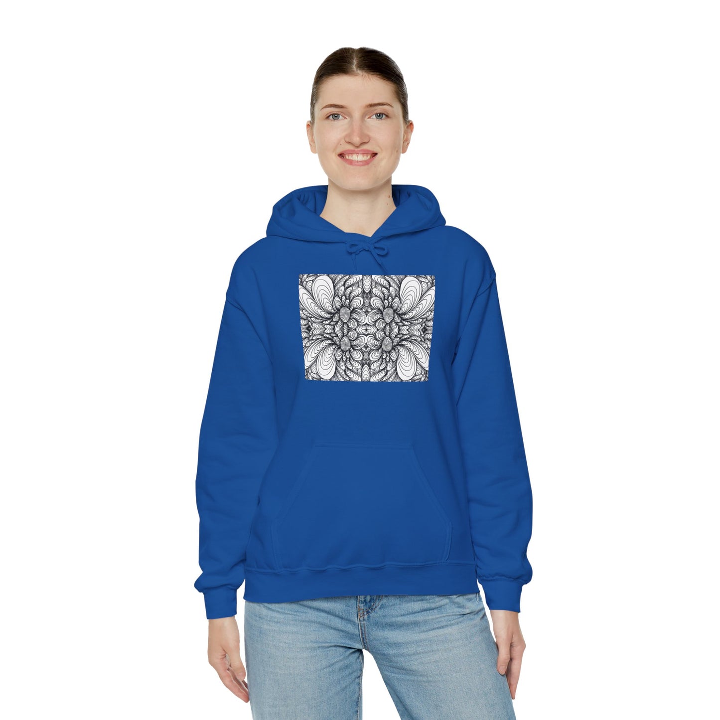 Unisex Heavy Blend™ Original Minimalist Healing Line Art Hooded Sweatshirt - Blooms