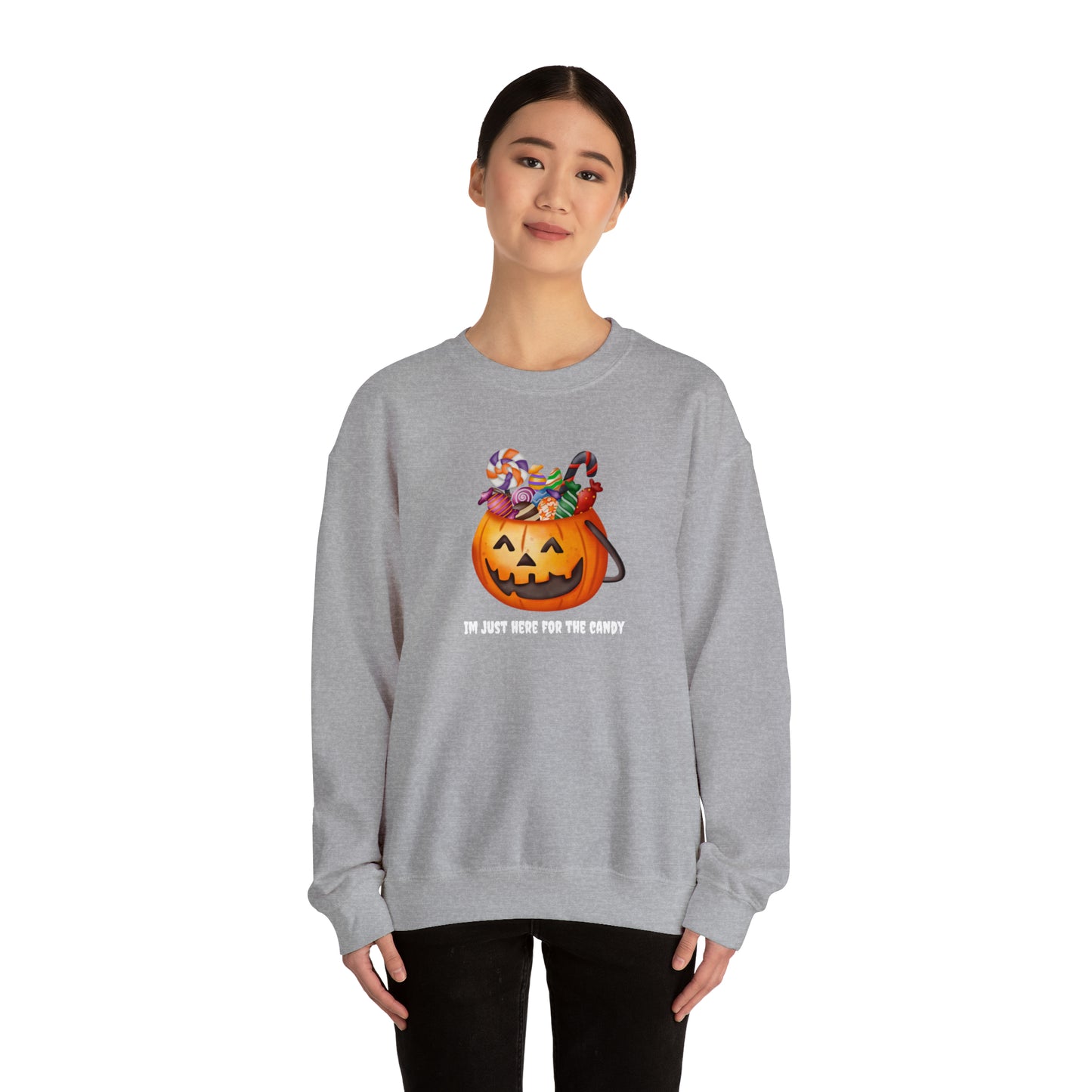 Unisex Im Just Here For The Candy Pumpkin Sweatshirt