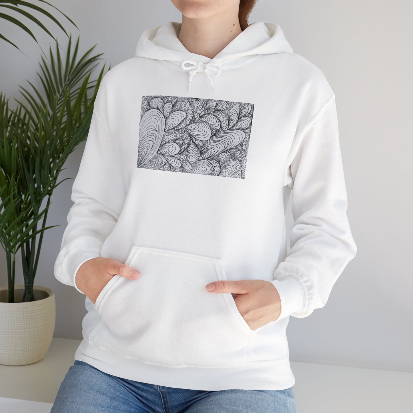 Unisex Heavy Blend™ Original Rough Artwork Midsize Print Hooded Sweatshirt
