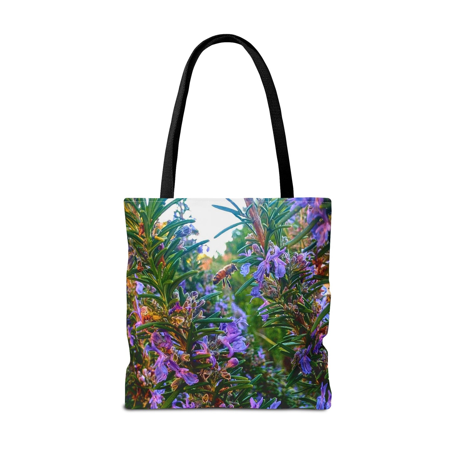 Garden Themed Bee Tote Bag Gardening Tote Gardening Bee Gift Idea Rosemary Gift For Gardener Rosemary and Bee Bag Rosemary Bee Pollinating