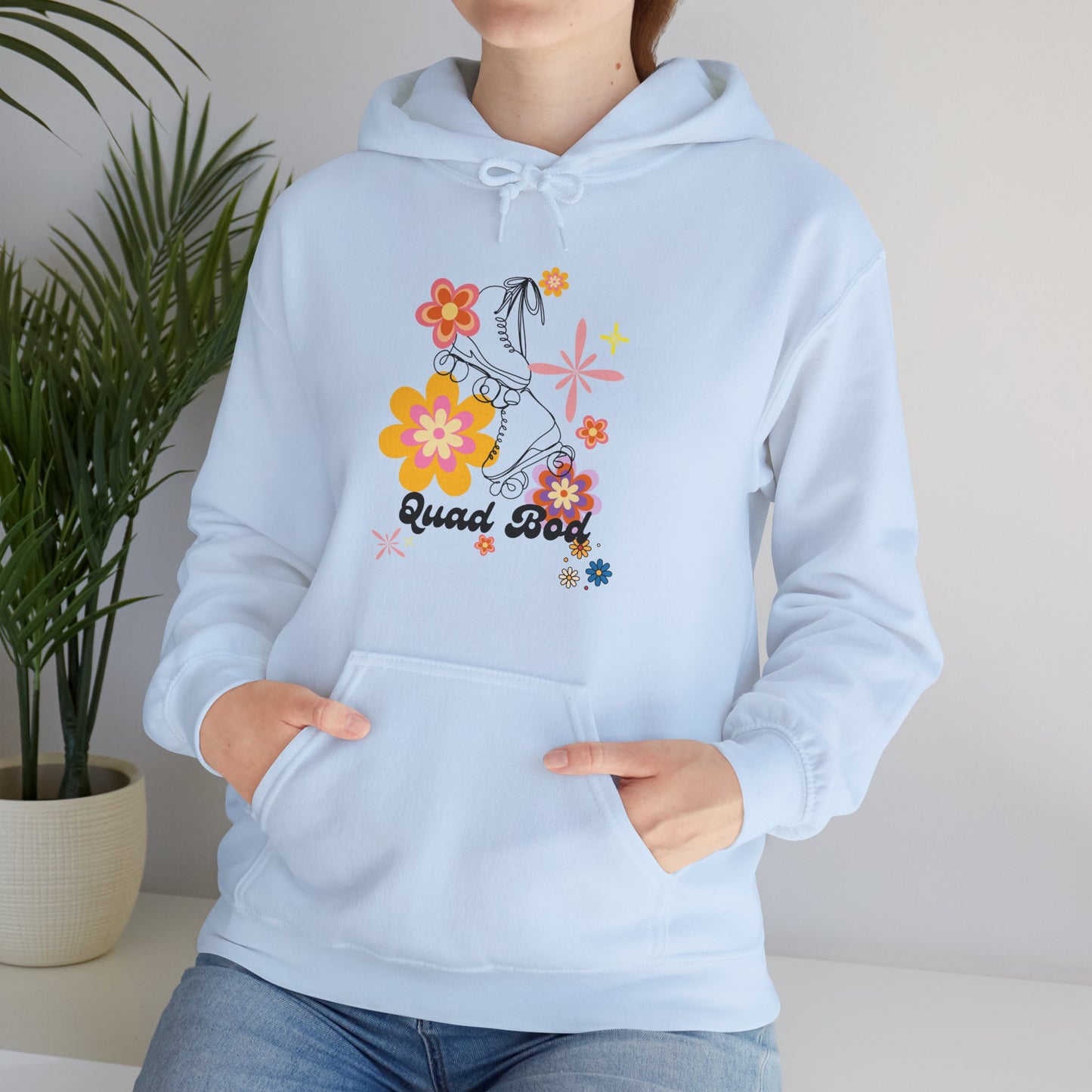 Unisex Heavy Blend™ Quad Bod Retro Vibes Rollerskater Hooded Sweatshirt