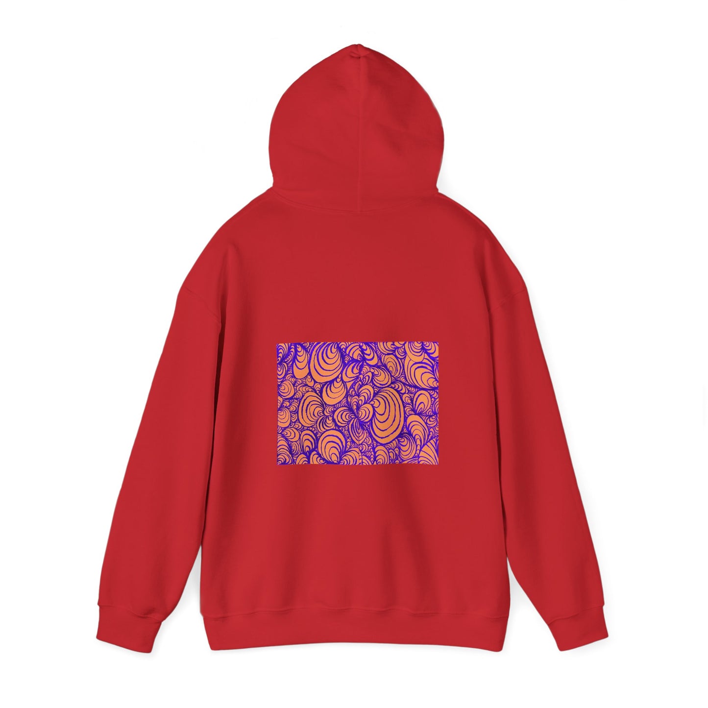 Unisex Heavy Blend™ Original Minimalist Line Art Hooded Sweatshirt - Puzzle Panels 1 Color Pop Run