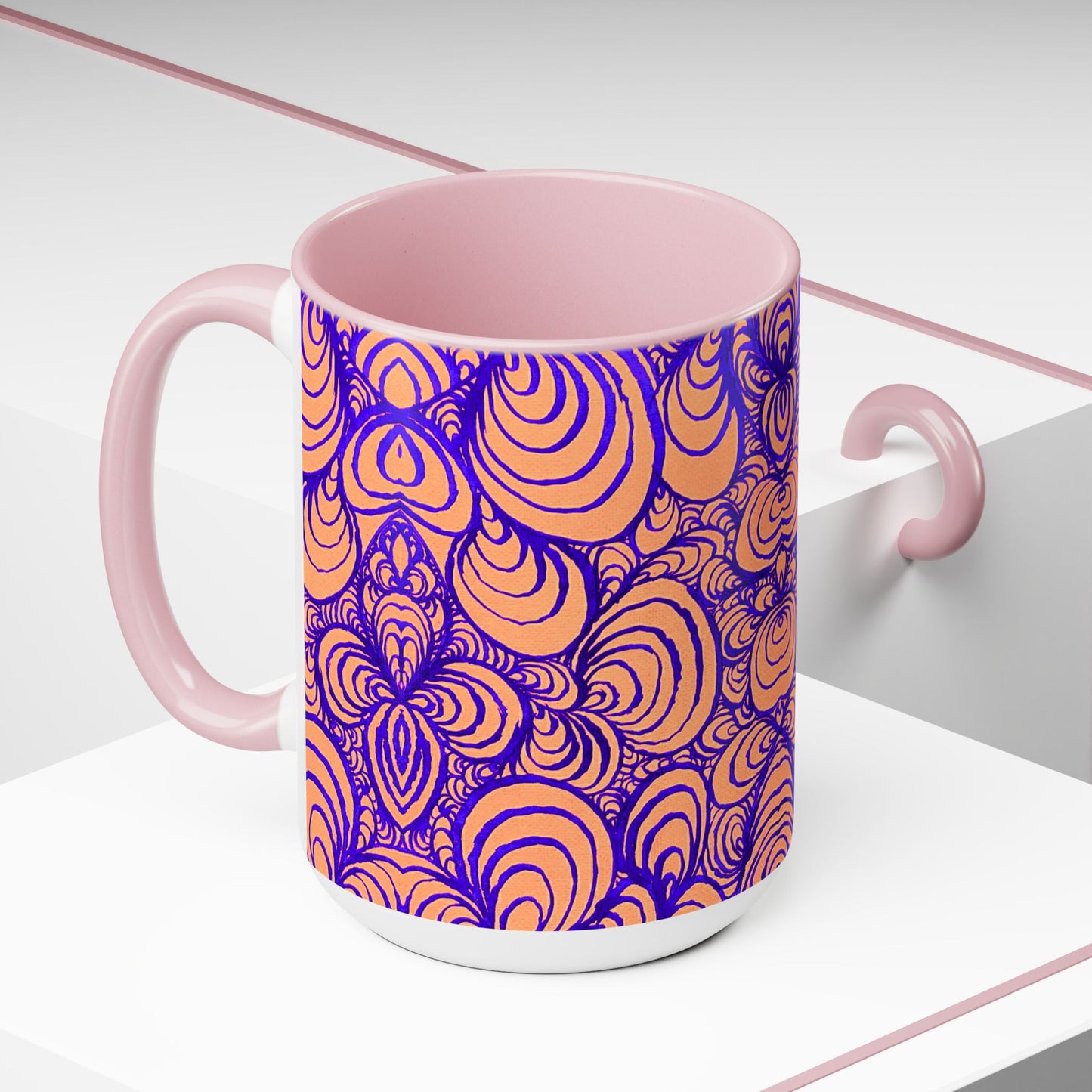 15oz Original Line Art Coffee Mug - Puzzle Panels 1 Color Pop Run