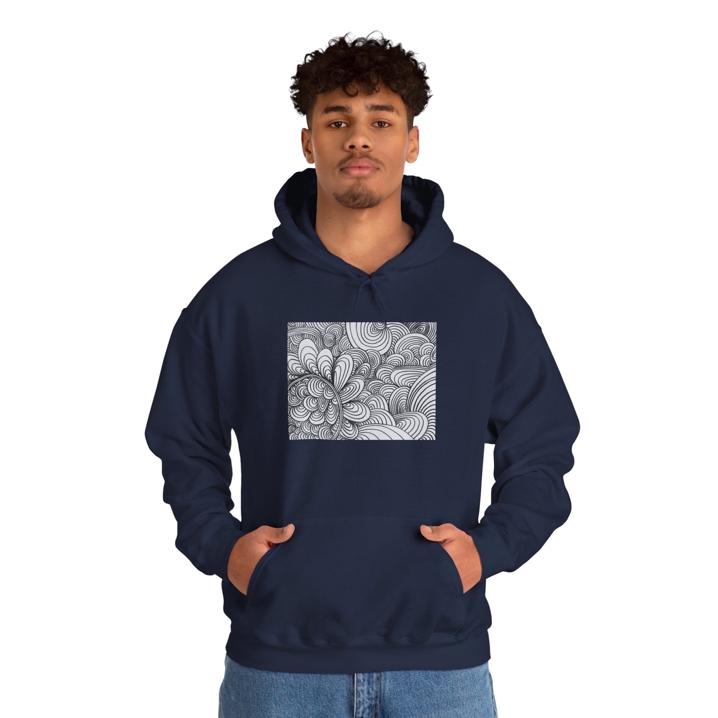 Unisex Heavy Blend™ Original Art Hooded Sweatshirt - Apricots Noir Mirage