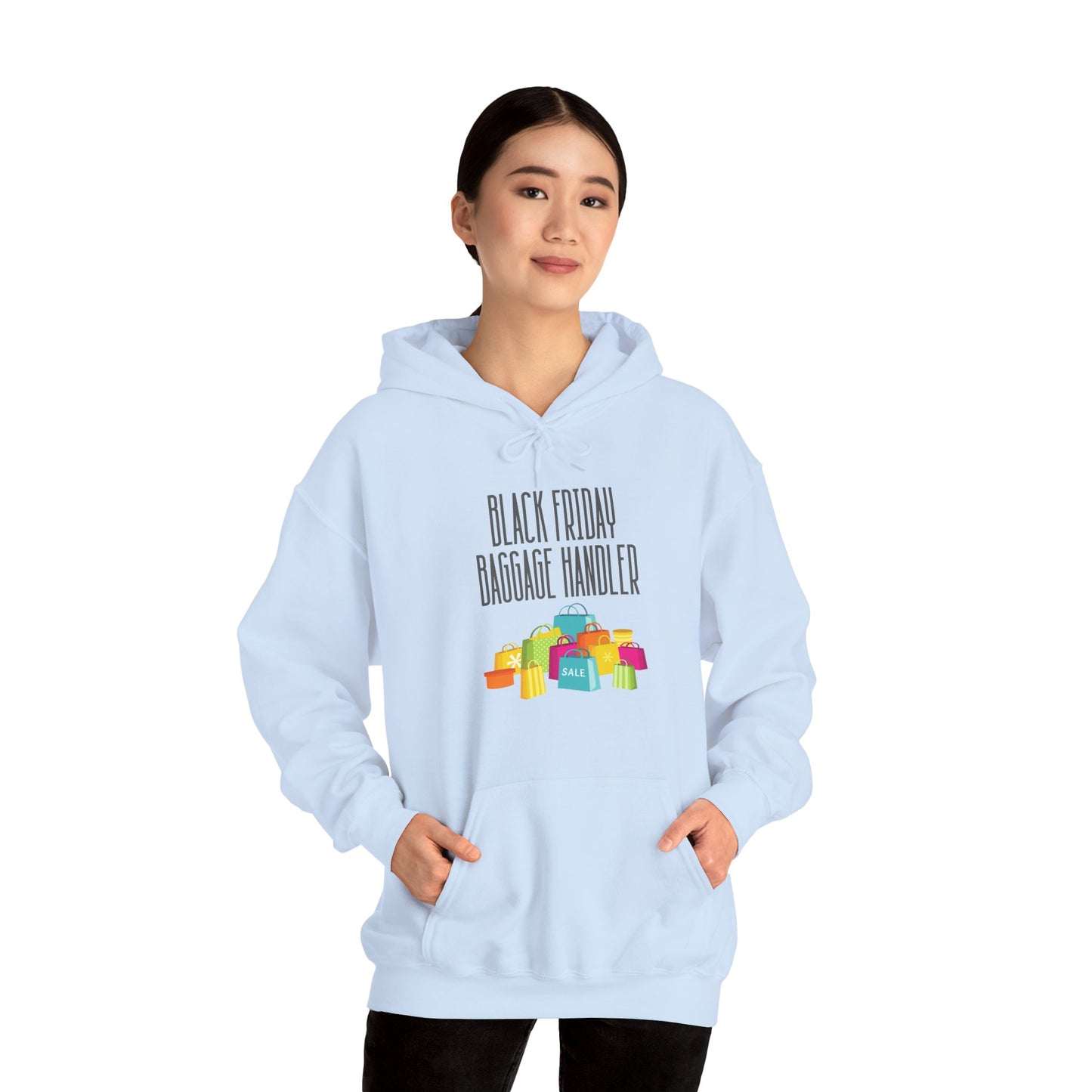 Unisex Heavy Blend™ Black Friday Christmas Sales Baggage Handler Shopping Sales Hooded Sweatshirt