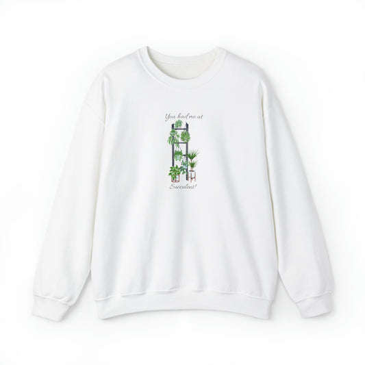 Unisex Garden Themed Succulent Sweatshirt