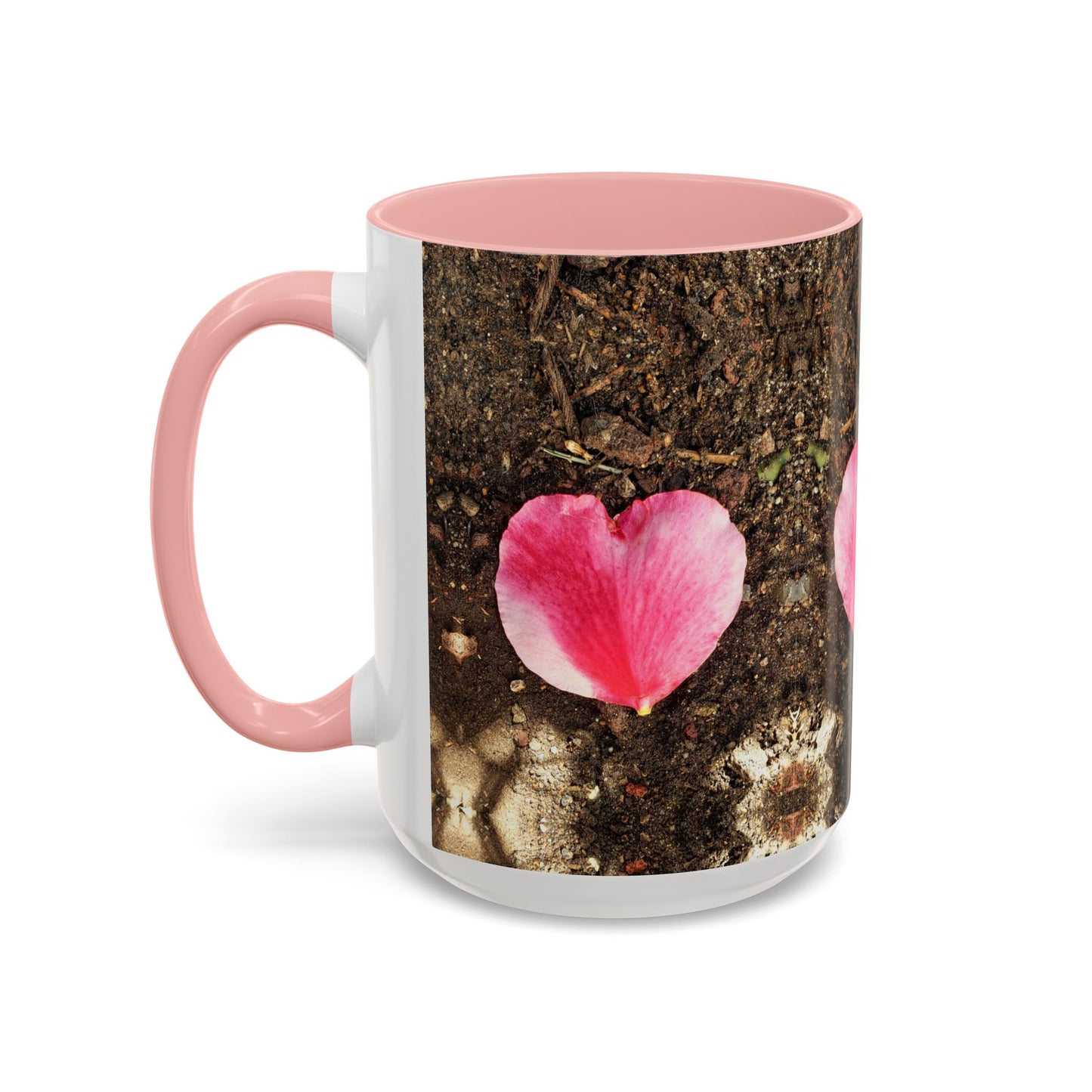 11oz/15oz Garden Themed Double Delight Heart Shaped Rose Petal Coffee Mug