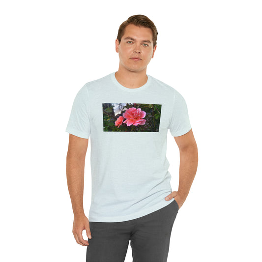 Unisex Garden T-Shirt Double Delight Roses Print