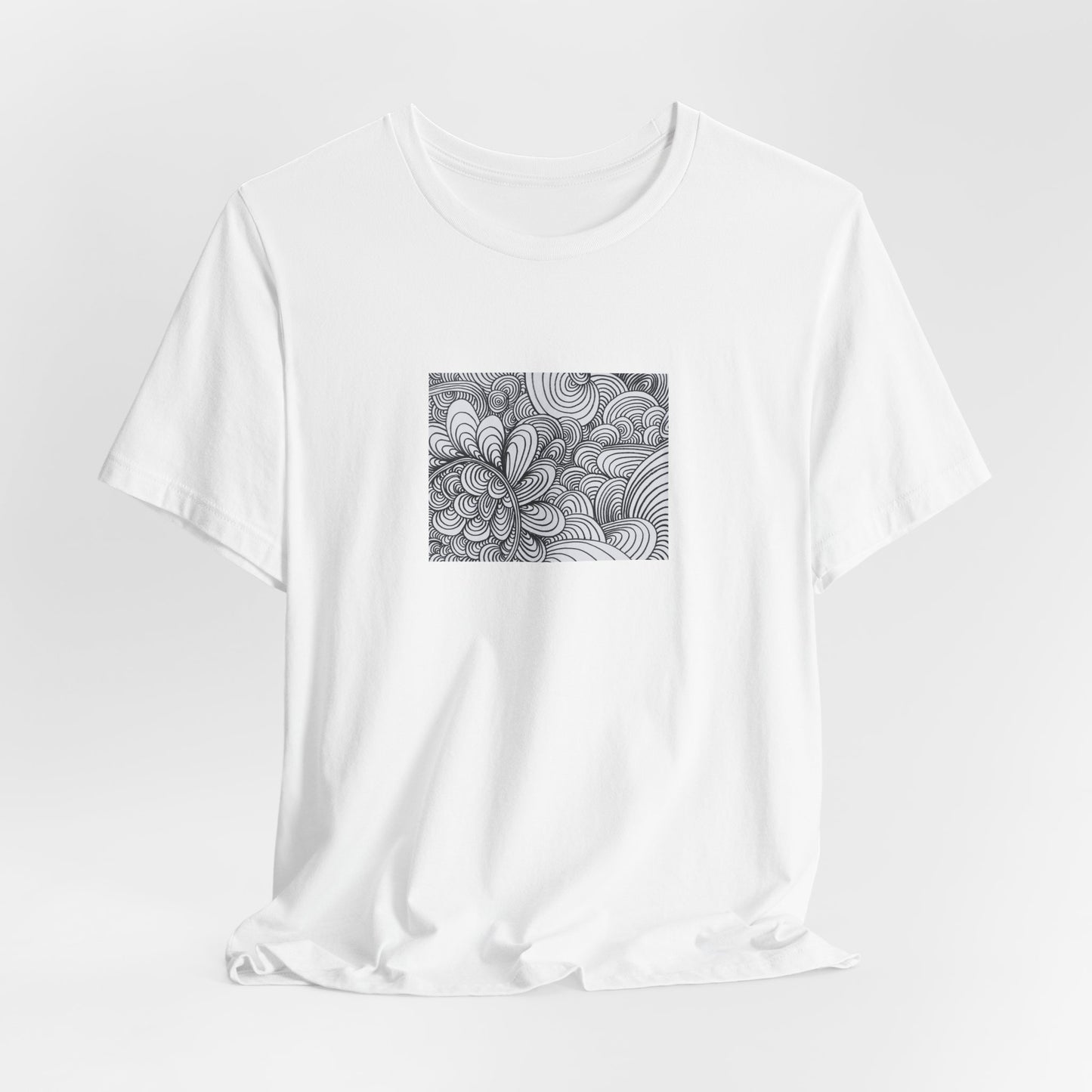 Unisex Original Healing Mesmerizing Line Art T-Shirt - Apricots Noir