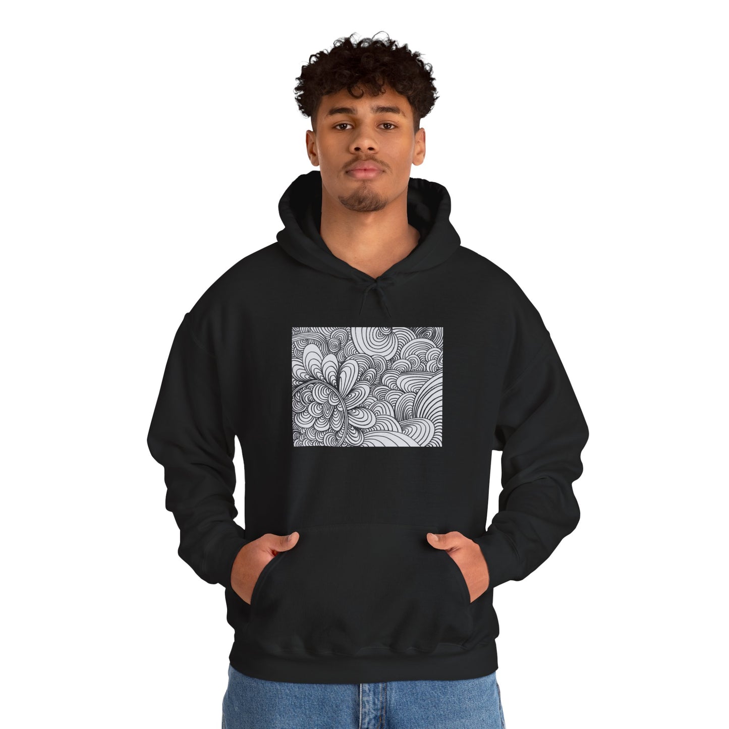 Unisex Heavy Blend™ Original Art Hooded Sweatshirt - Apricots Noir Mirage
