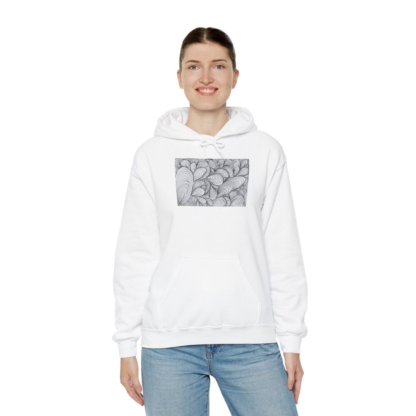 Unisex Heavy Blend™ Original Rough Artwork Midsize Print Hooded Sweatshirt