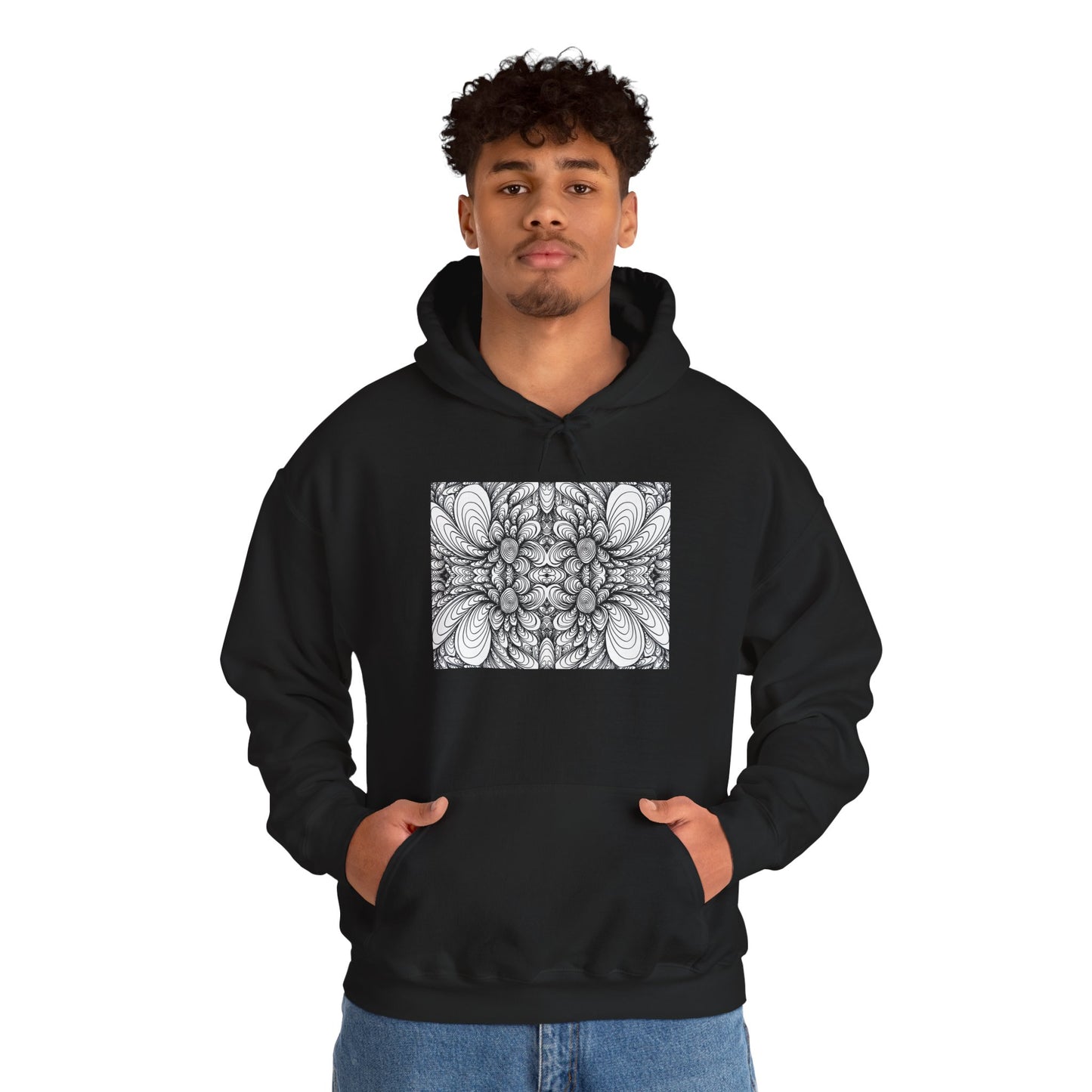Unisex Heavy Blend™ Original Minimalist Healing Line Art Hooded Sweatshirt - Blooms