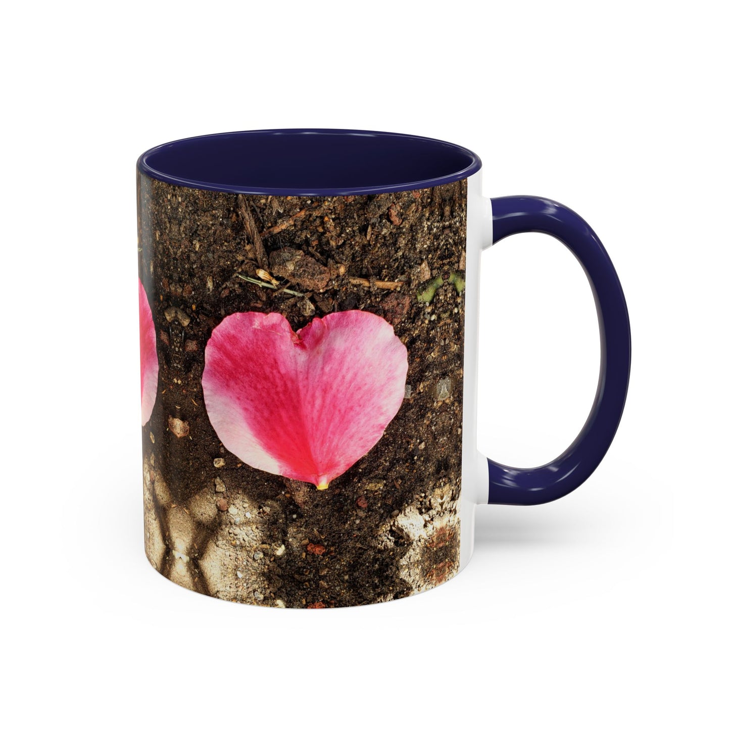 11oz/15oz Garden Themed Double Delight Heart Shaped Rose Petal Coffee Mug