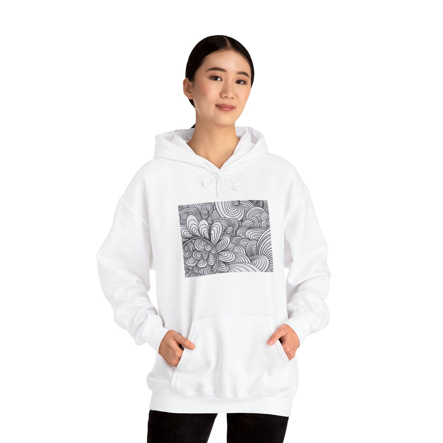 Unisex Heavy Blend™ Original Art Hooded Sweatshirt - Apricots Noir Mirage