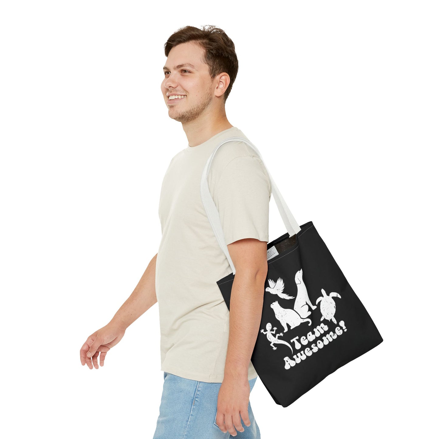 Unisex Animal Lover Lizard Cat Bird Dog Turtle Team Awesome Tote Bag