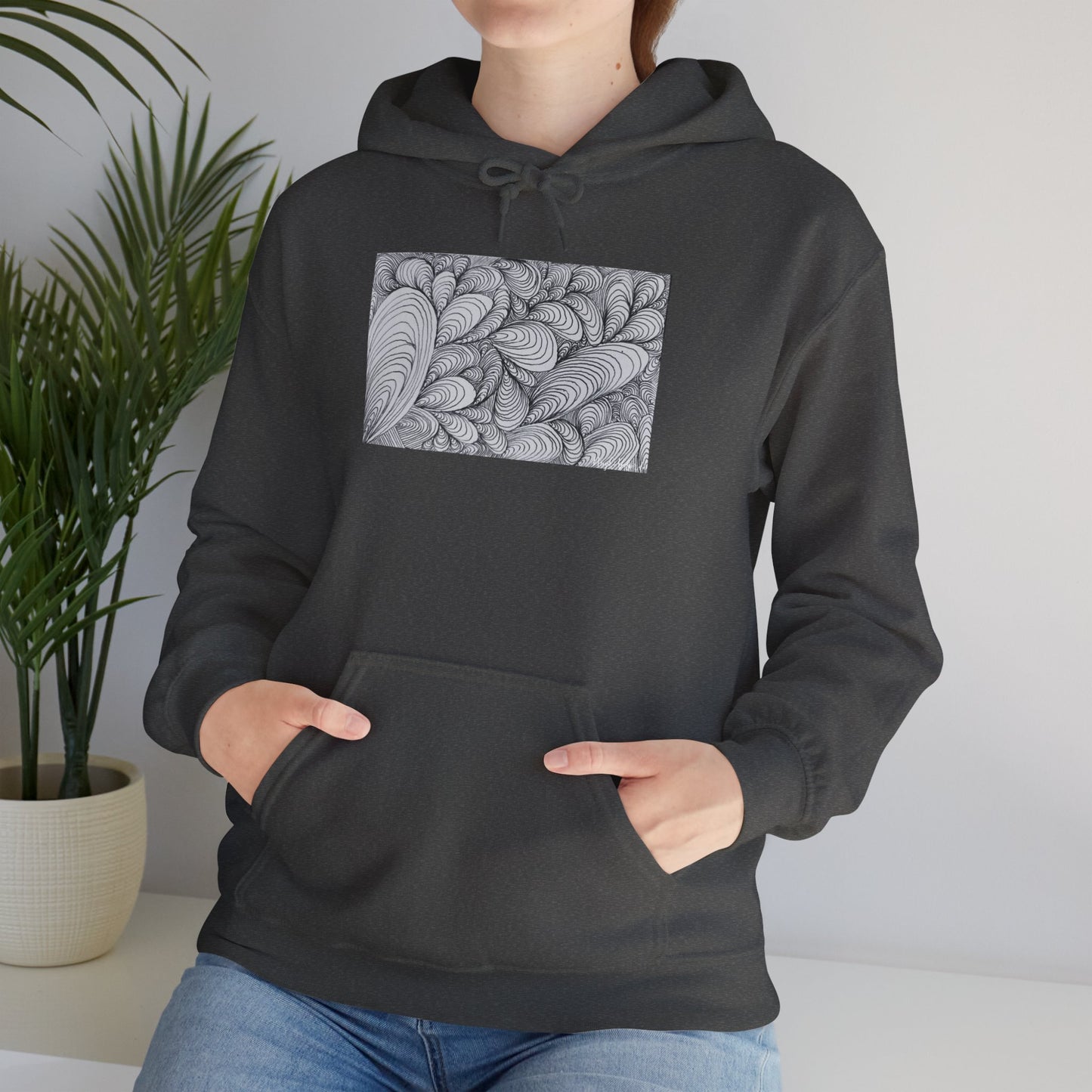 Unisex Heavy Blend™ Original Rough Artwork Midsize Print Hooded Sweatshirt